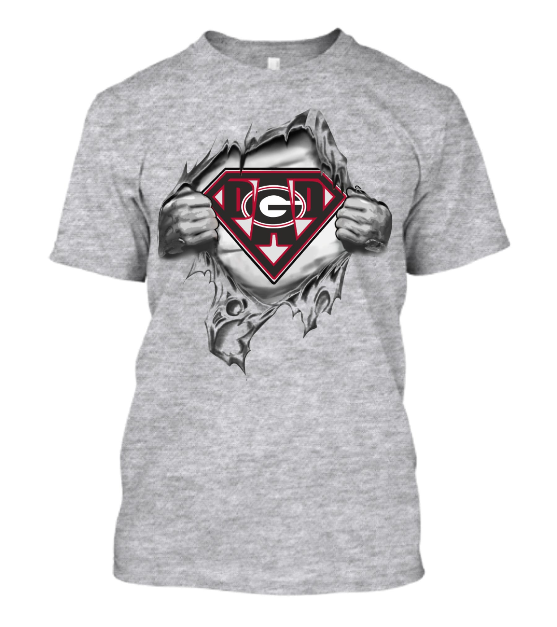 Georgia Bulldogs Superman Logo Rip T-Shirt