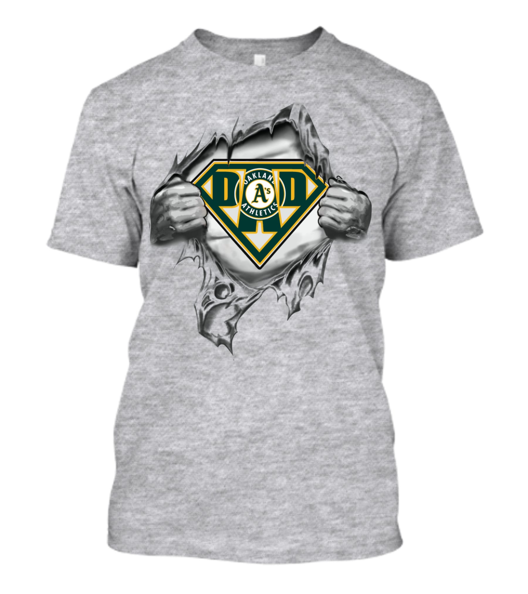 Oakland Athletics Dad Superhero Emblem T-Shirt