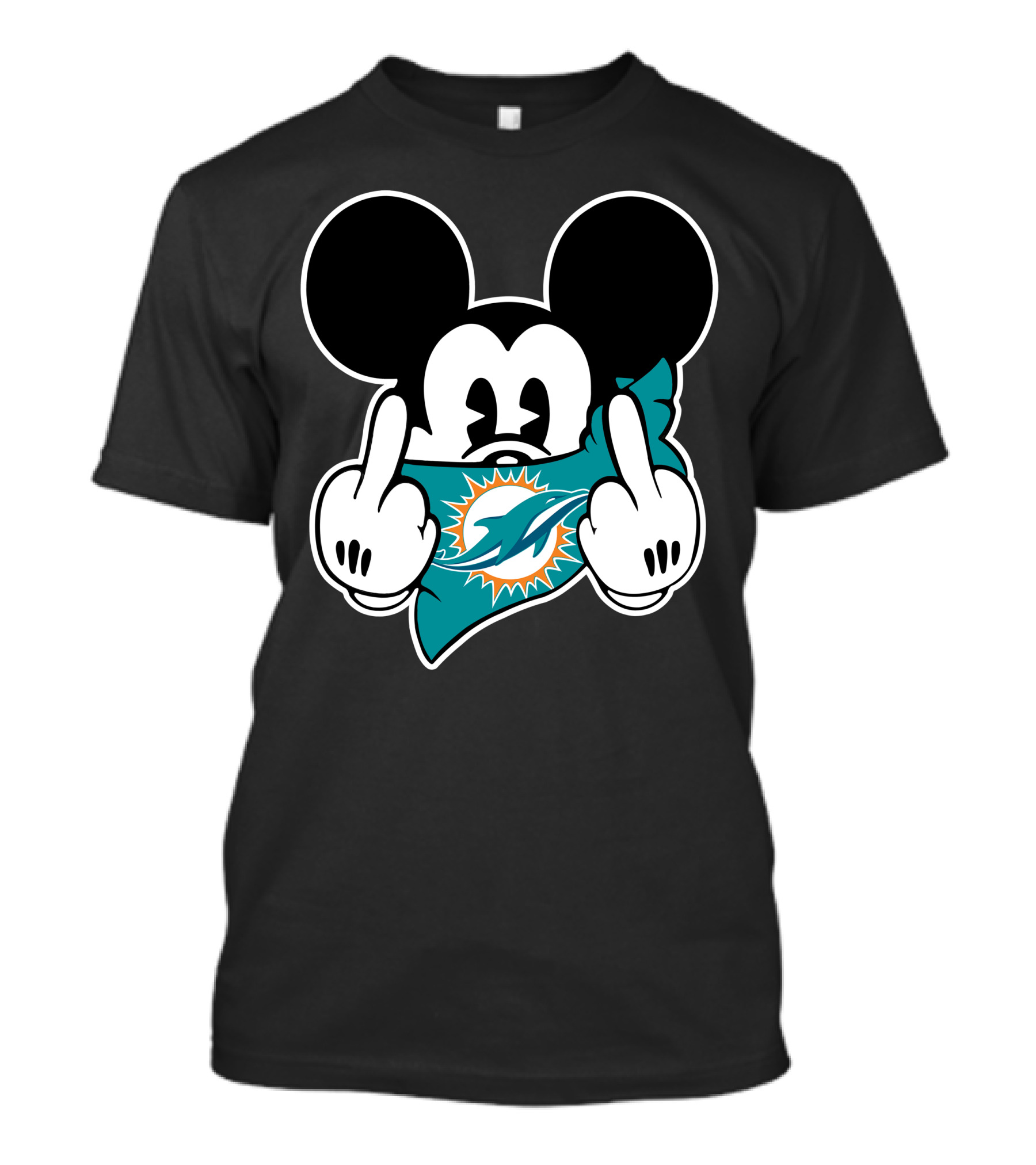 Mickey Mouse Dolphins Fan Logo Gesture T-Shirt