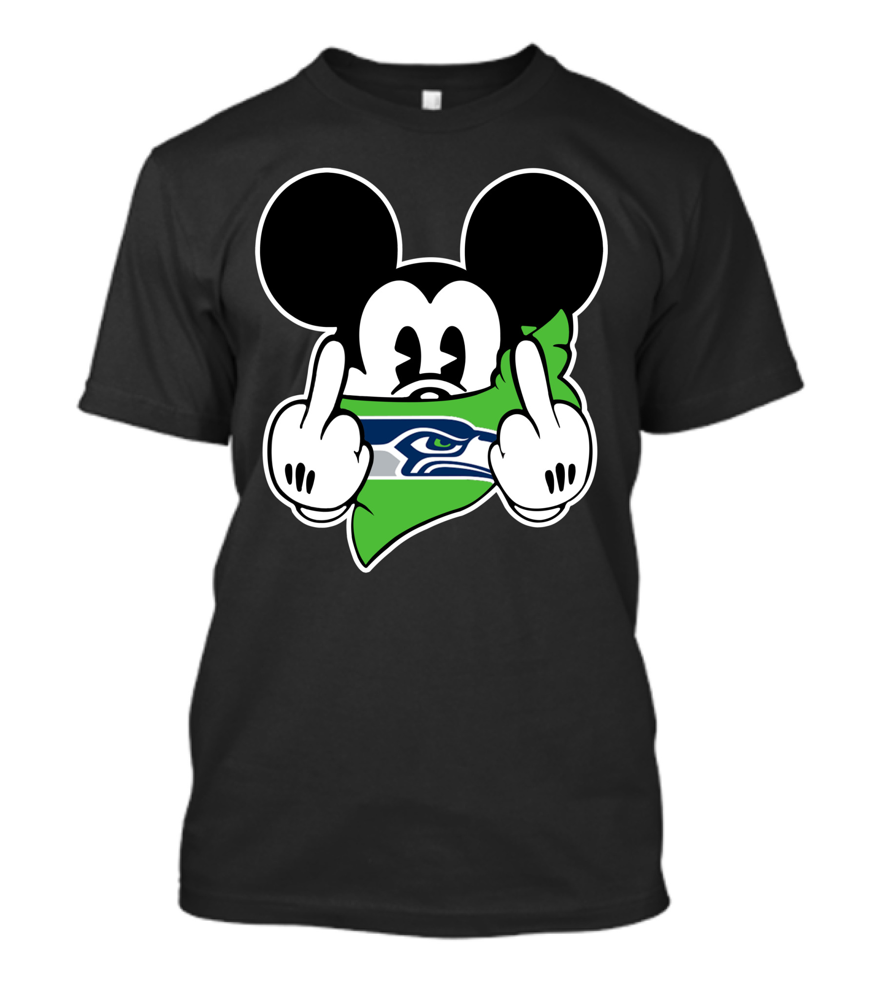Seahawks Mickey Mouse Middle Finger T-Shirt