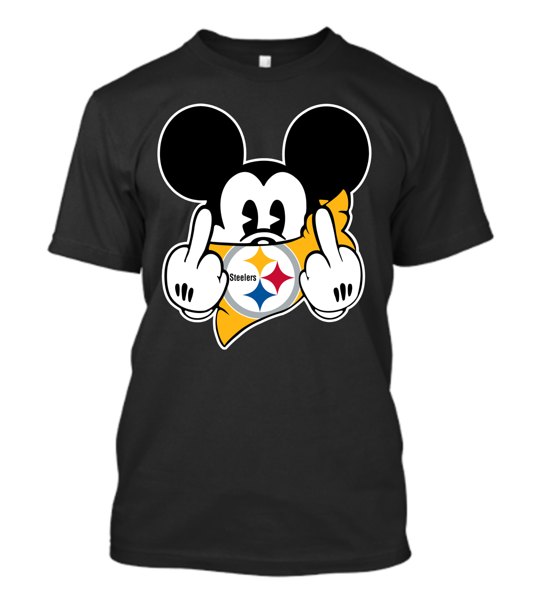 Steelers Logo With Character Giving Middle Finger T-Shirt