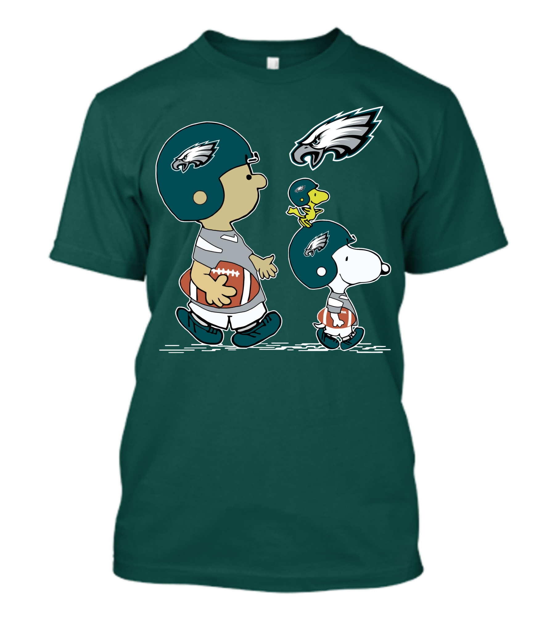Philadelphia Eagles Snoopy And Woodstock Football Helmets T-Shirt
