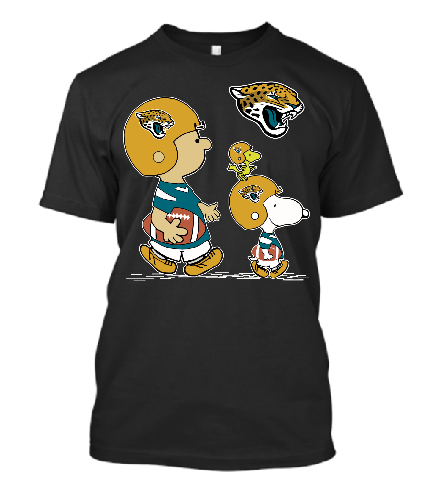Jaguars Snoopy Charlie Brown Woodstock Football Helmet T-Shirt