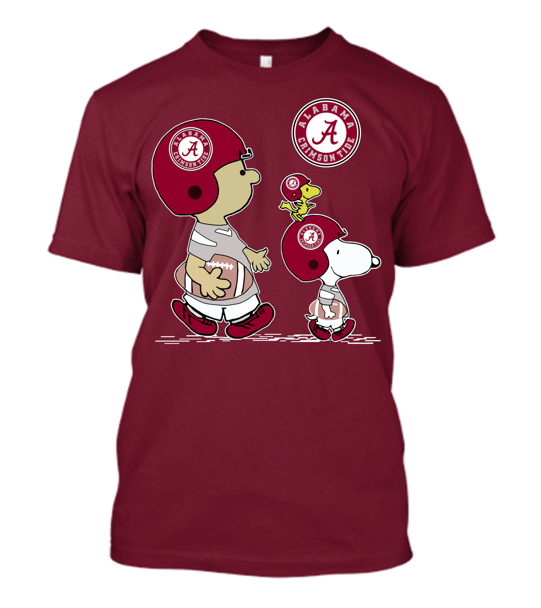 Alabama Crimson Tide Snoopy Peanuts Football Charlie Brown Woodstock T-Shirt