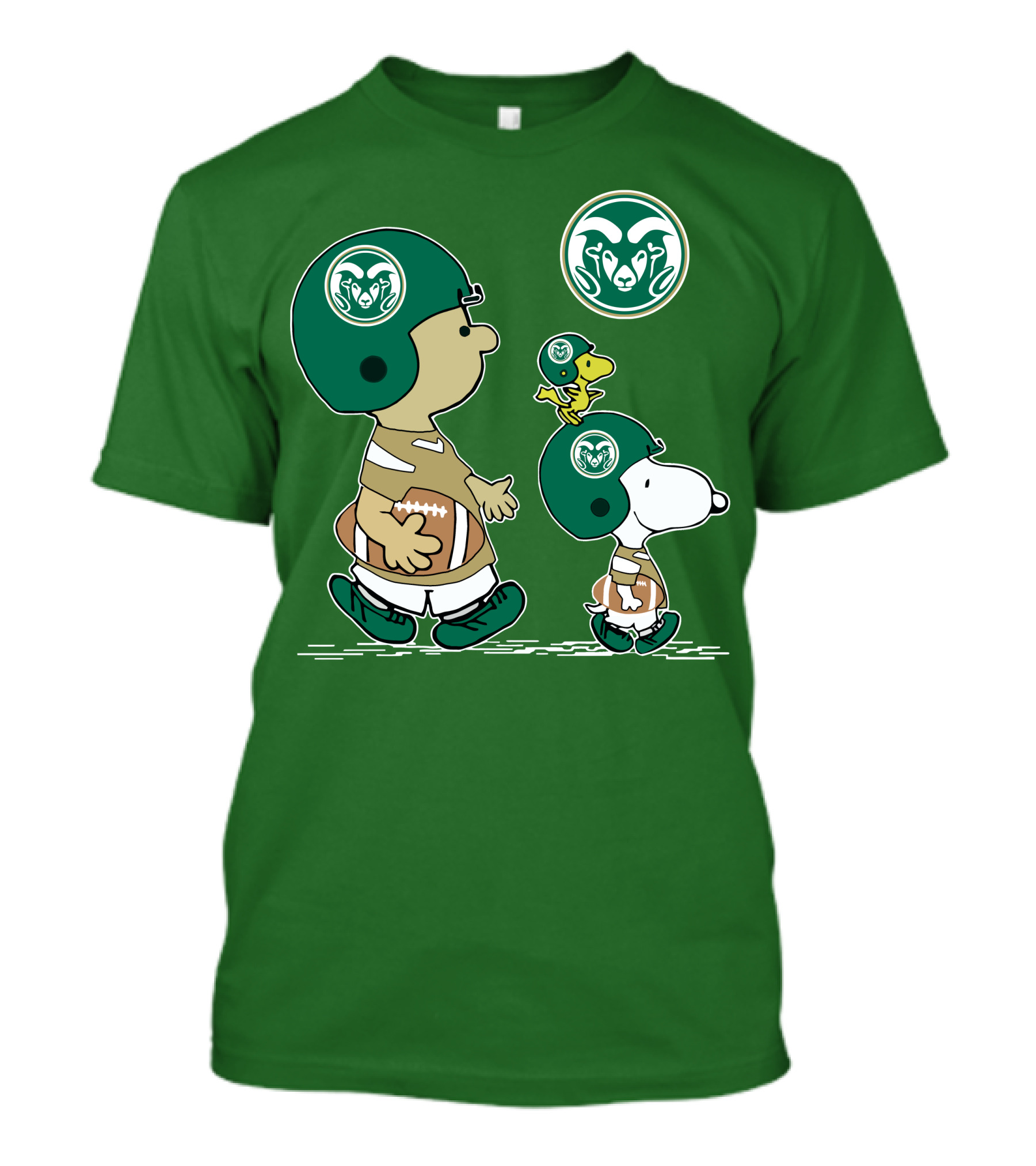 Colorado State Rams Peanuts Snoopy Football Team Characters T-Shirt