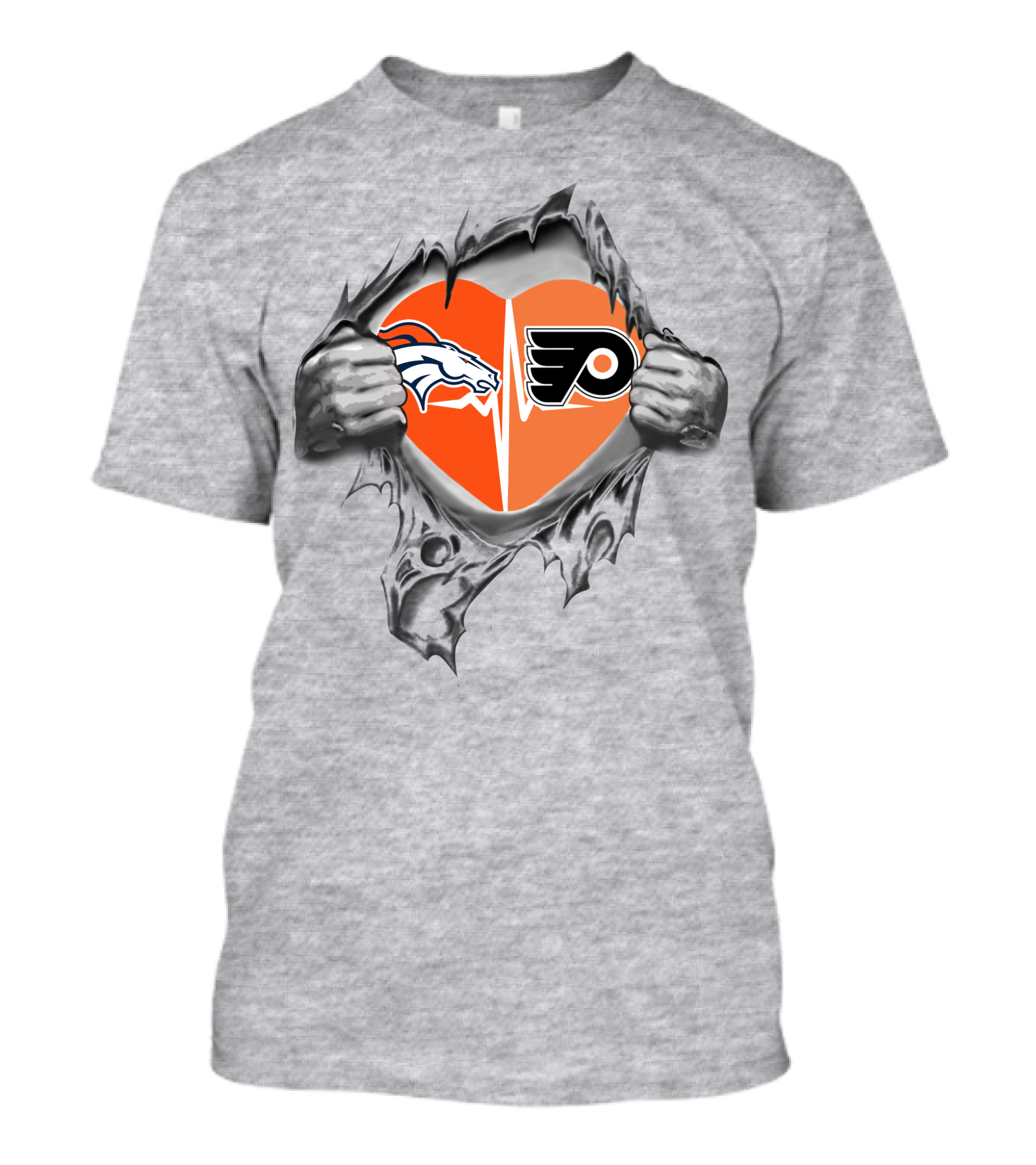 Broncos Flyers Heartbeat In My Heart T-Shirt