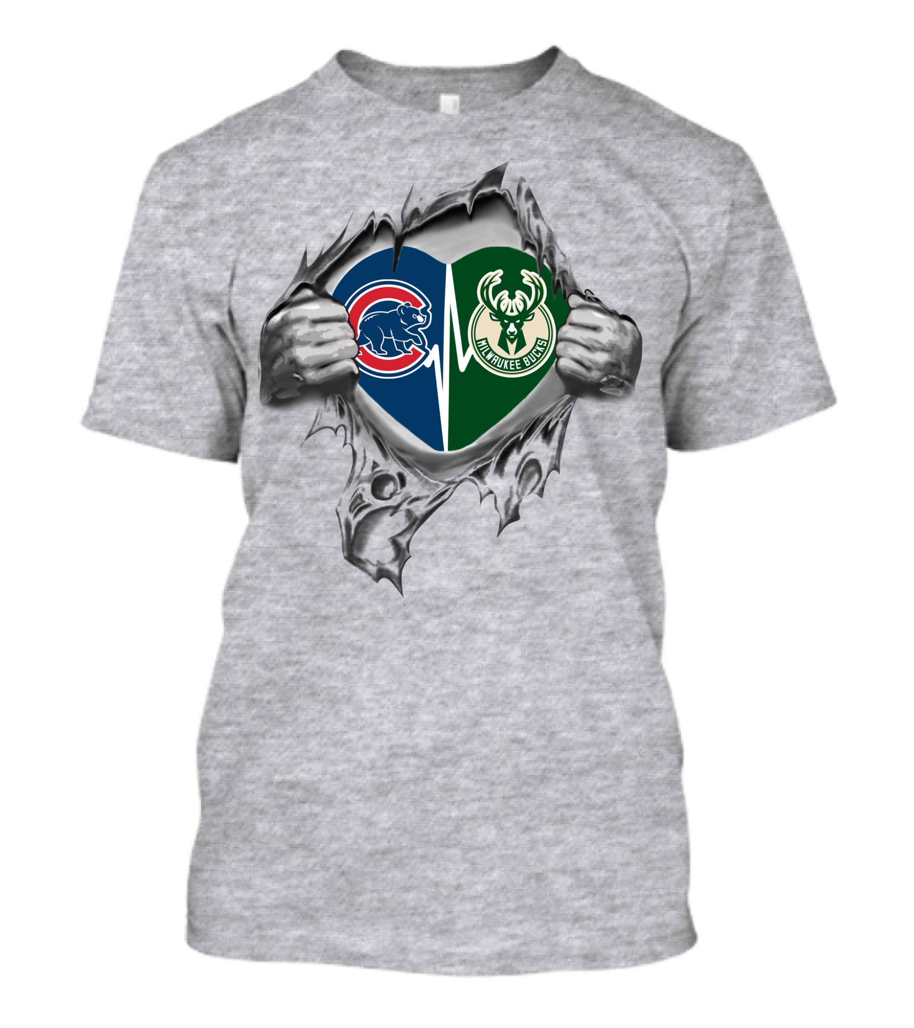 Cubs Bucks Heart With Chicago And Milwaukee Sports T-Shirt
