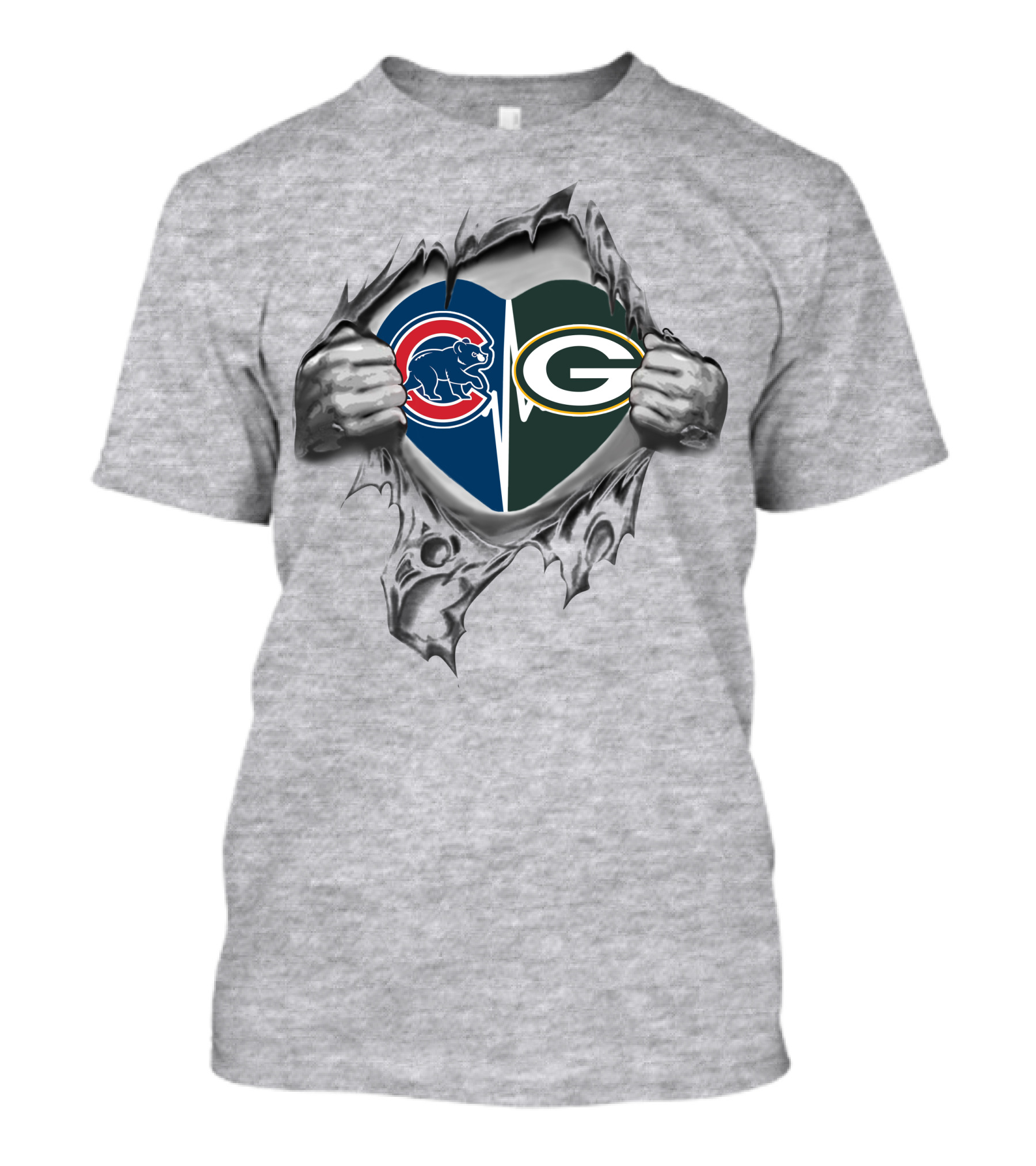 Cubs Packers Heart T-Shirt