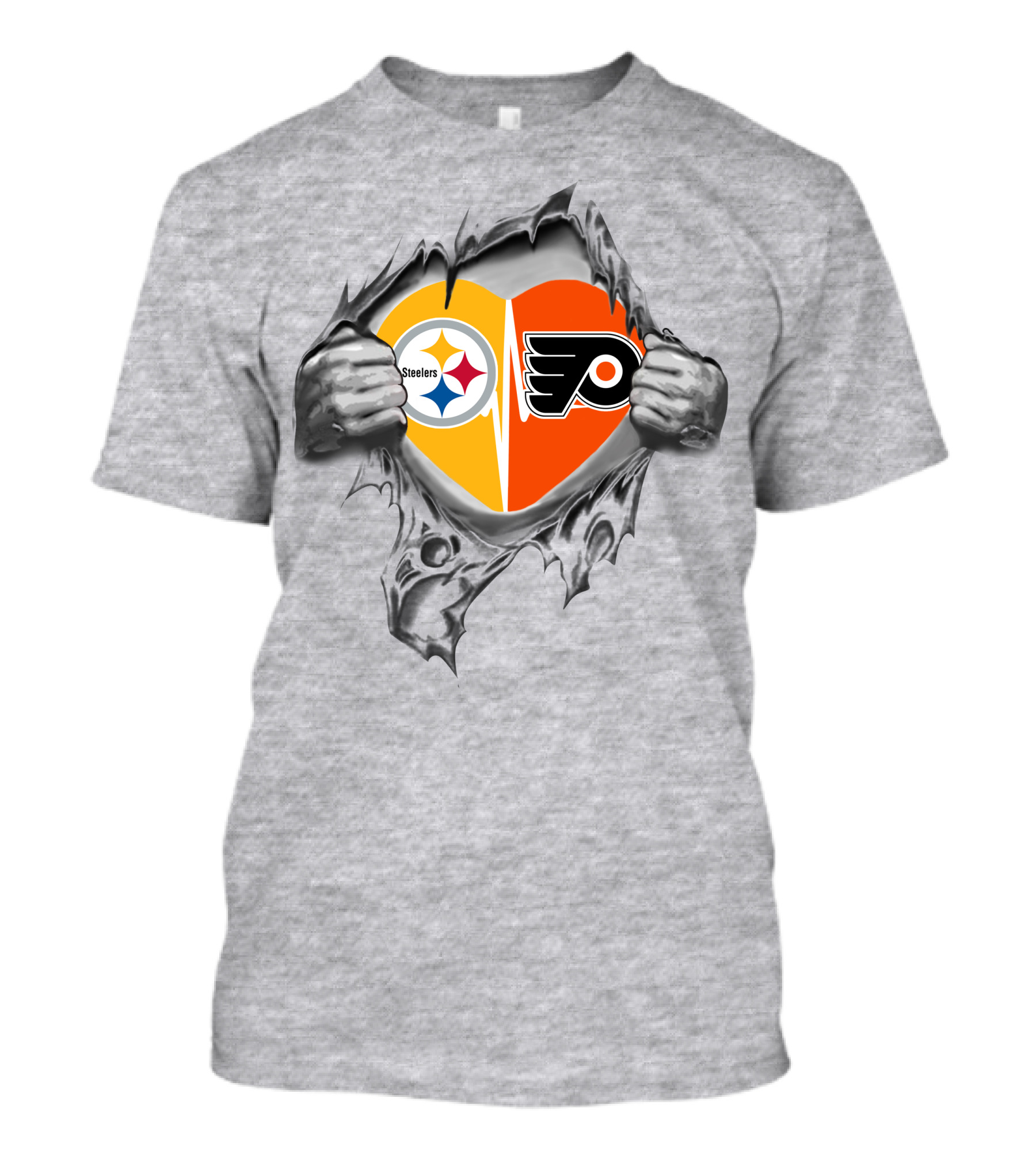 Steelers Flyers Heart Logo Tear T-Shirt