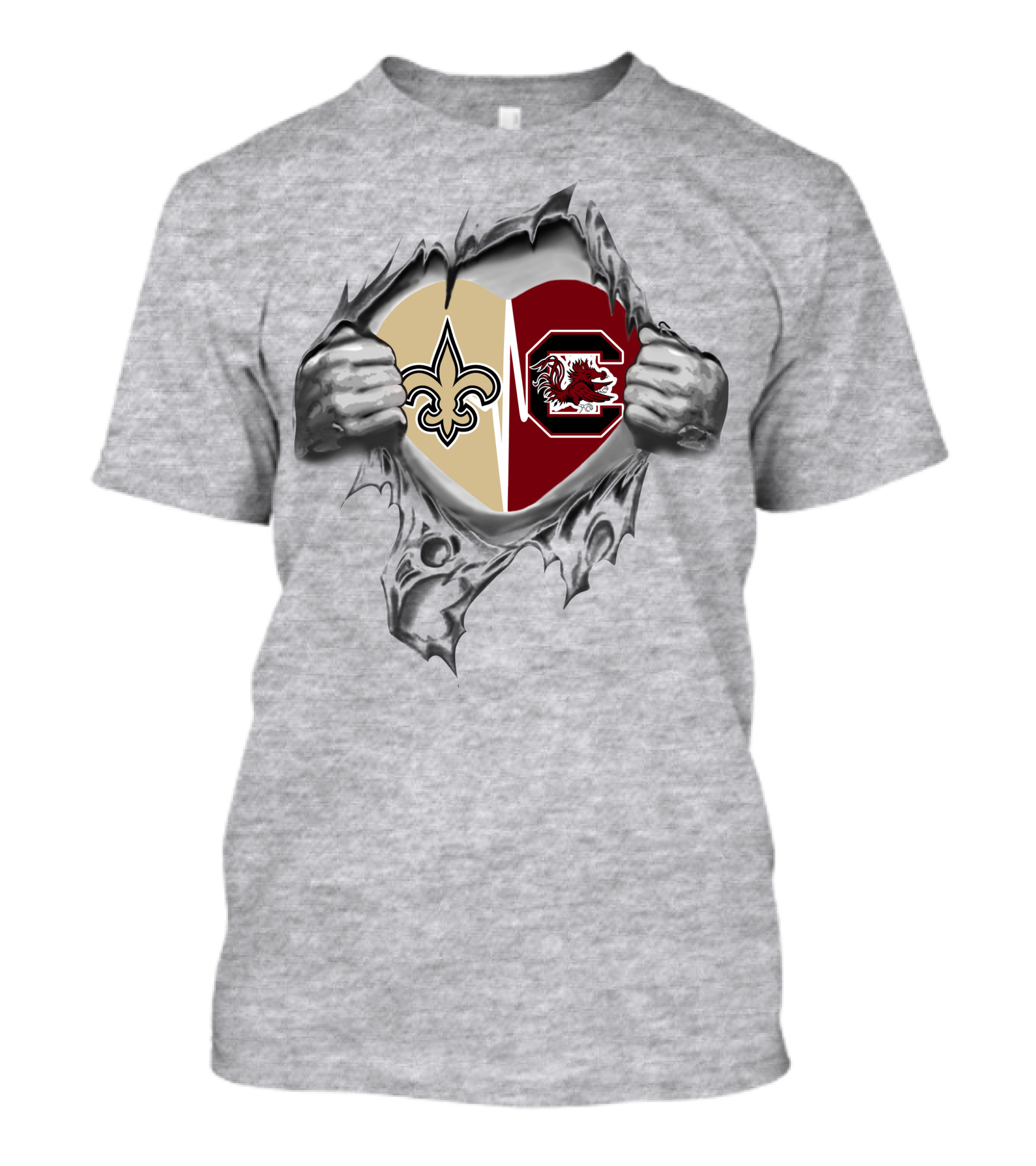 Saints Gamecocks Heart Hands Logo Passion T-Shirt