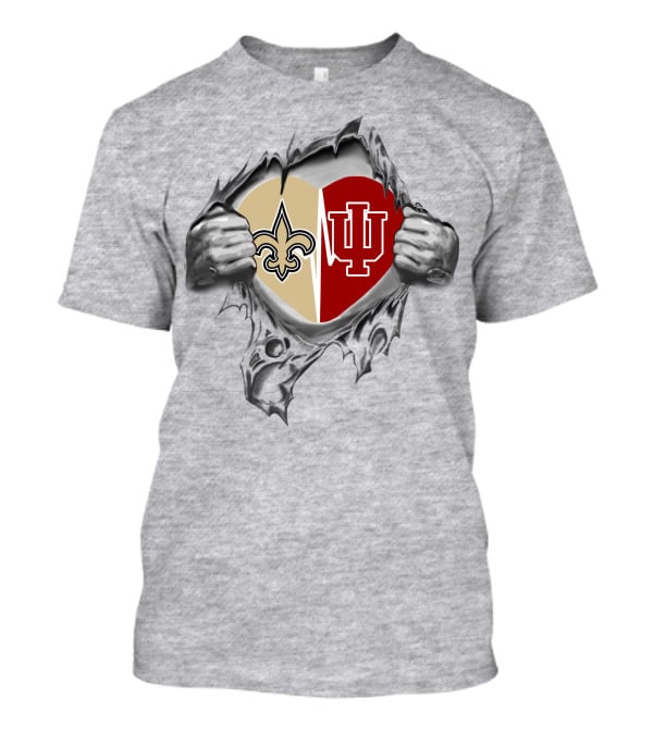 Saints Hoosiers Heart Logo Collaboration T-Shirt