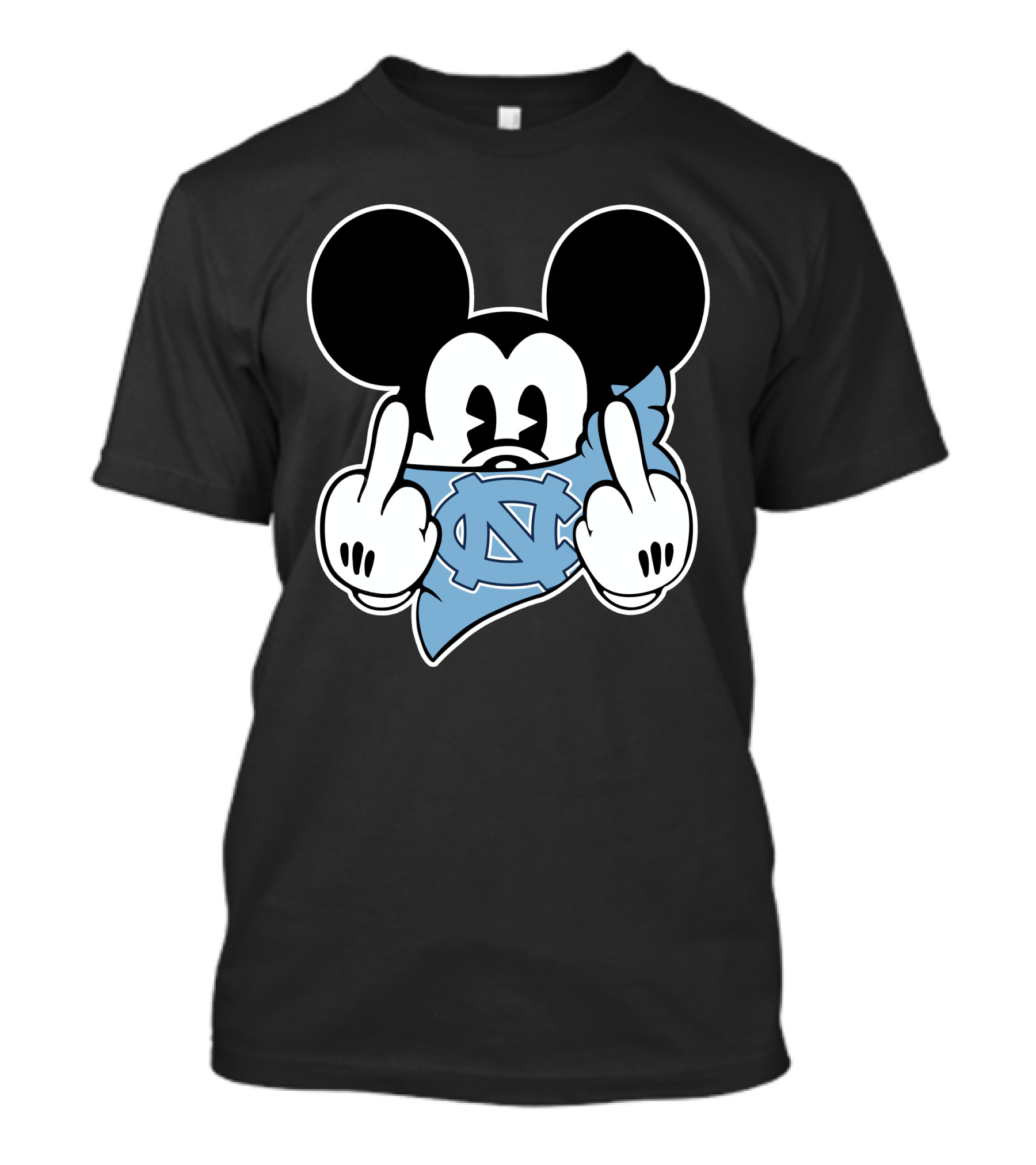 North Carolina Tar Heels Mickey Middle Finger T-Shirt