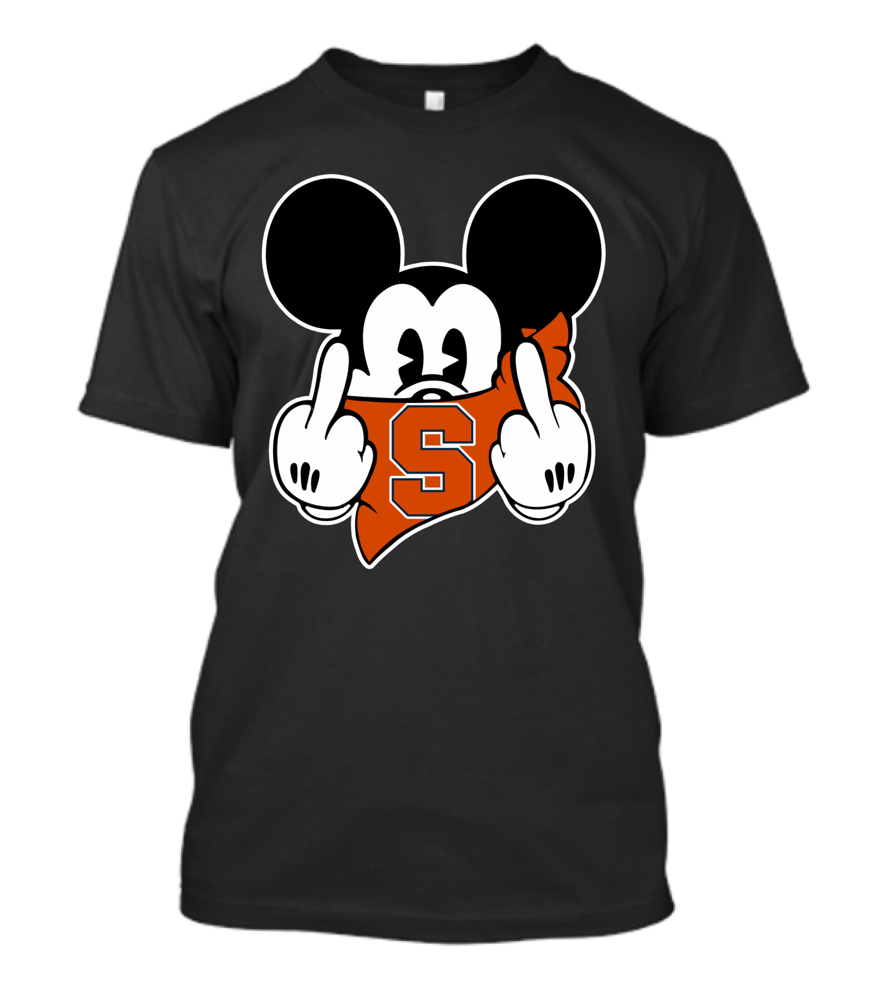 Syracuse Orange Mickey Middle Finger Gesture T-Shirt