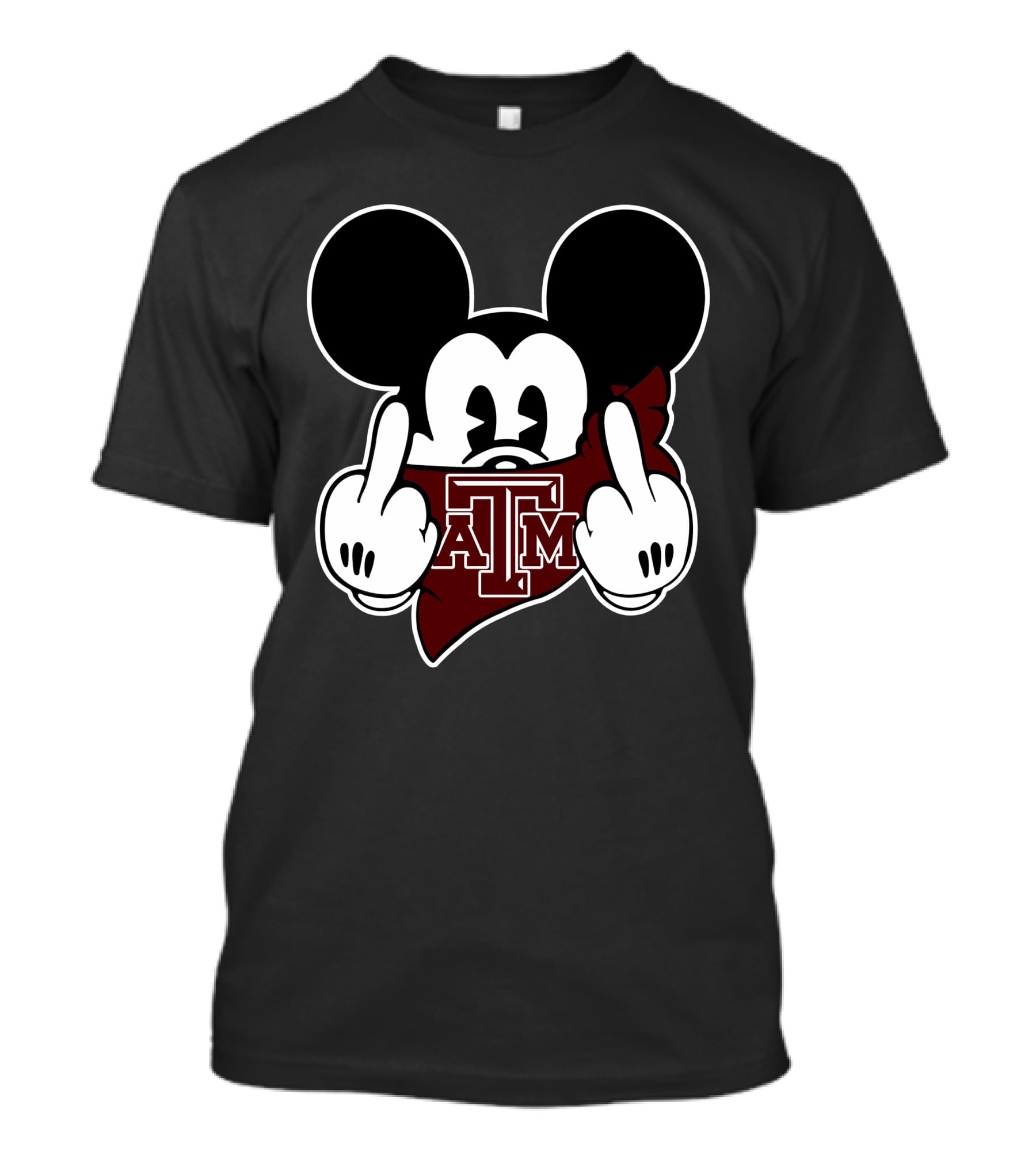 Texas A&M Aggies Mickey Middle Finger Gesture T-Shirt