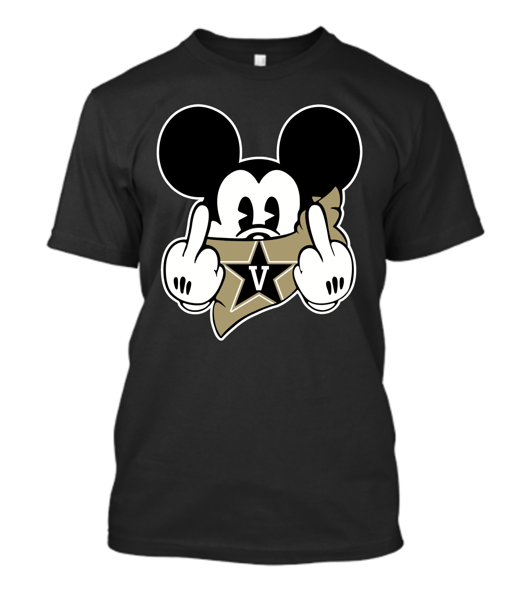 Vanderbilt Commodores V Star Mickey Mouse Hand Gesture T-Shirt