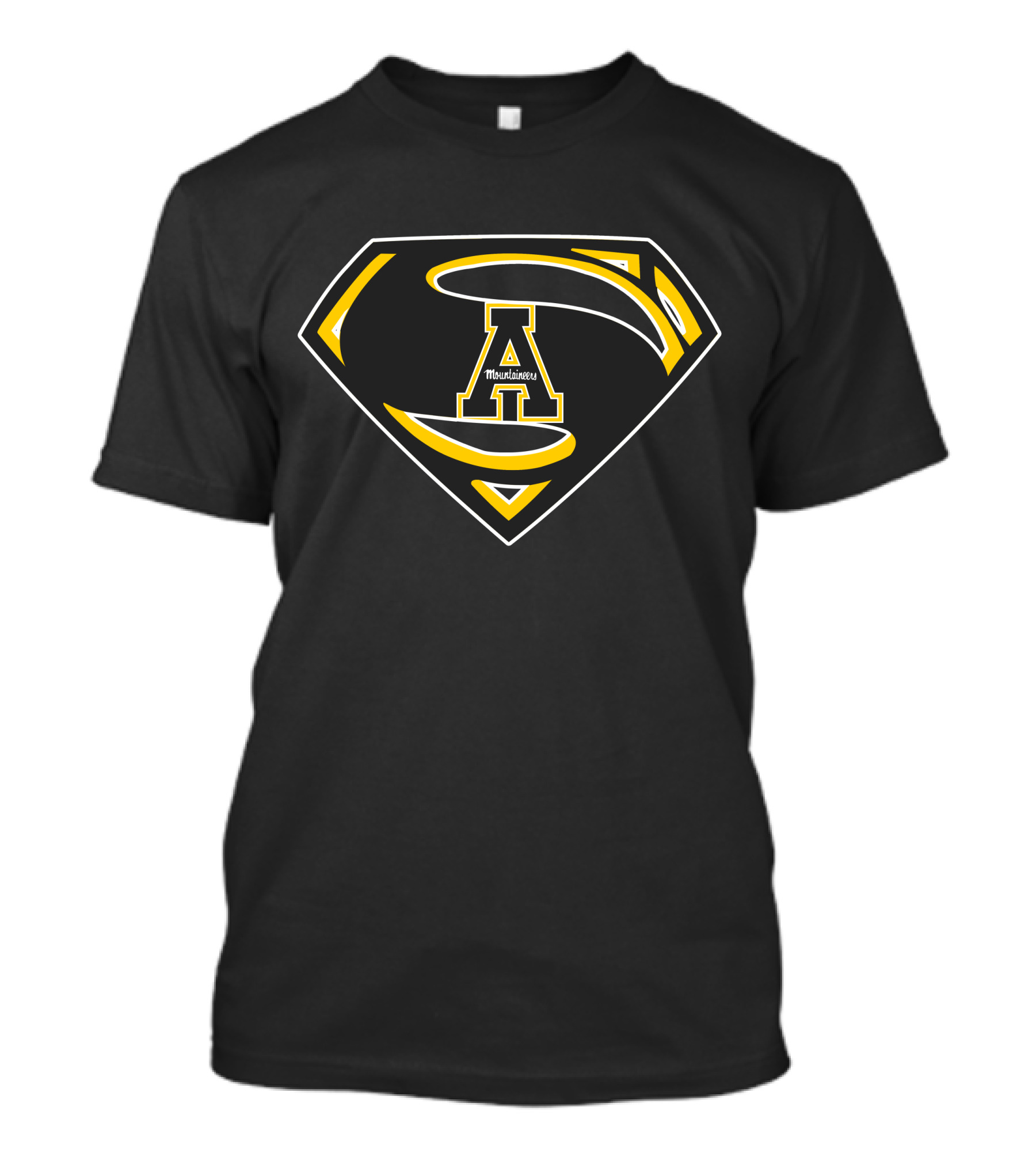 Appalachian State Mountaineers Superman Logo Icon With Mountaineers Text T-Shirt