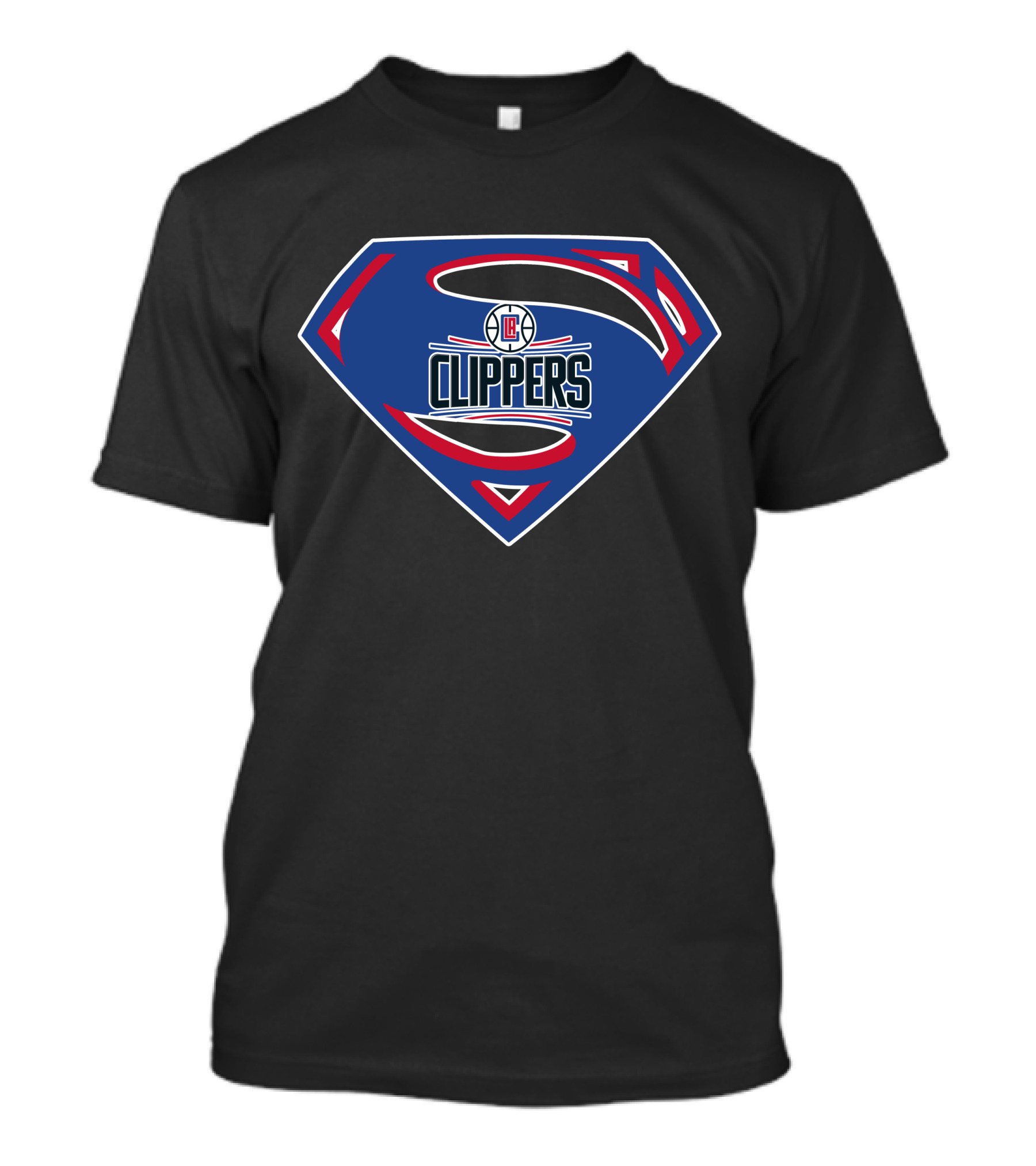 Superman Shield With La Clippers Basketball Team T-Shirt