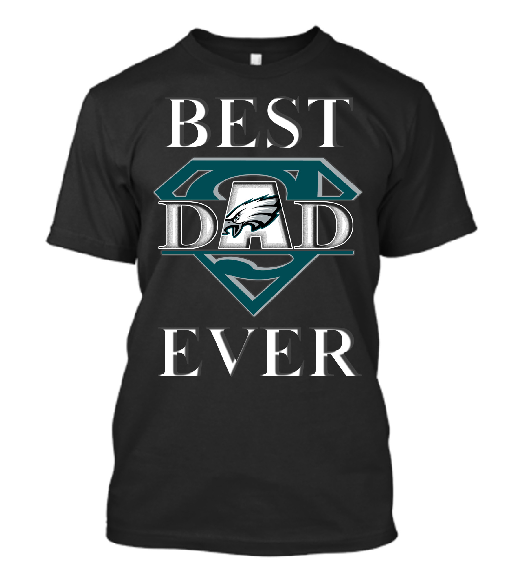 Best Dad Ever Eagles Superdad Badge T-Shirt