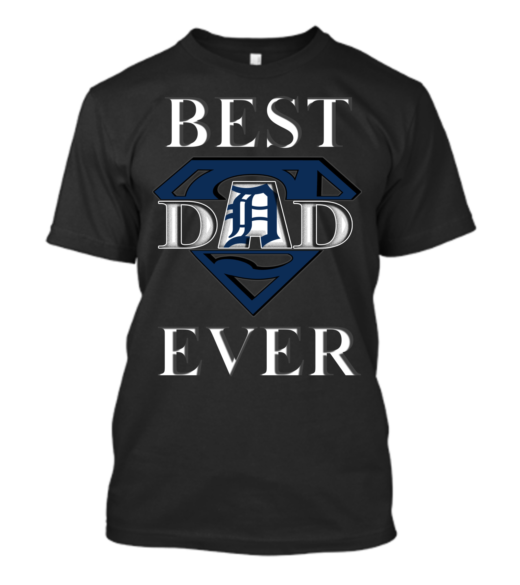 Best Dad Ever Detroit Baseball Superman Shield T-Shirt