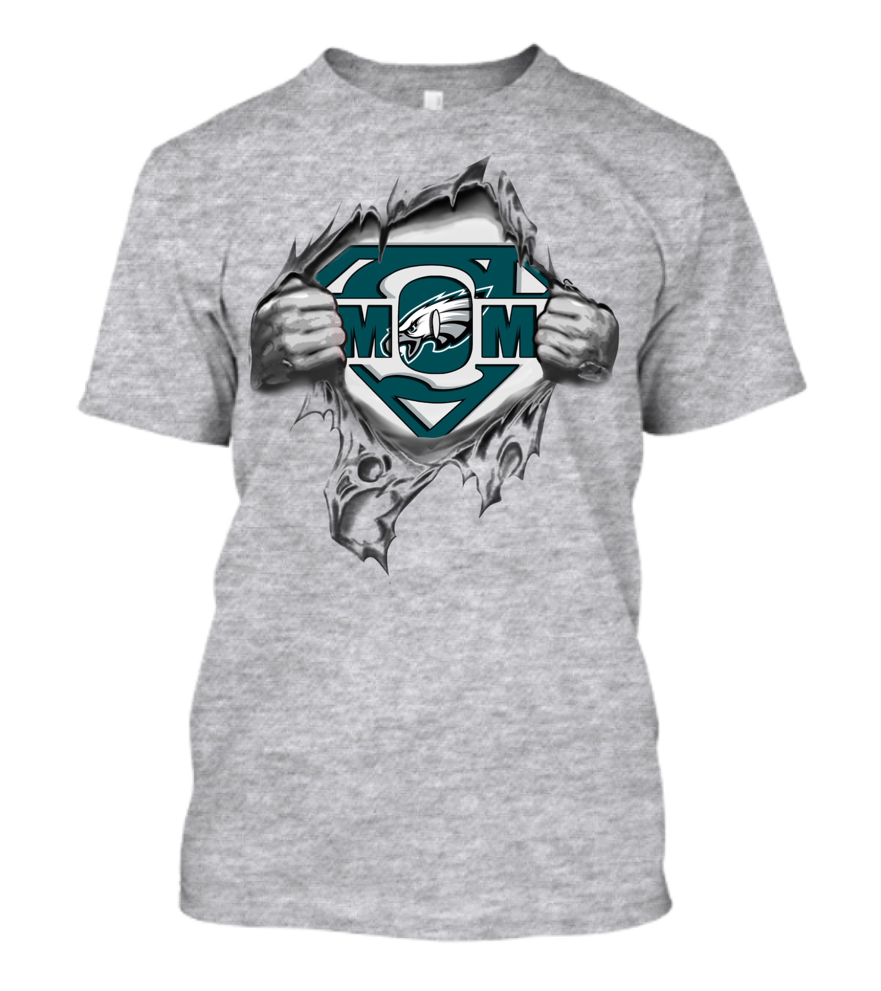Eagles Super Mom Logo With Hands And Shield T-Shirt