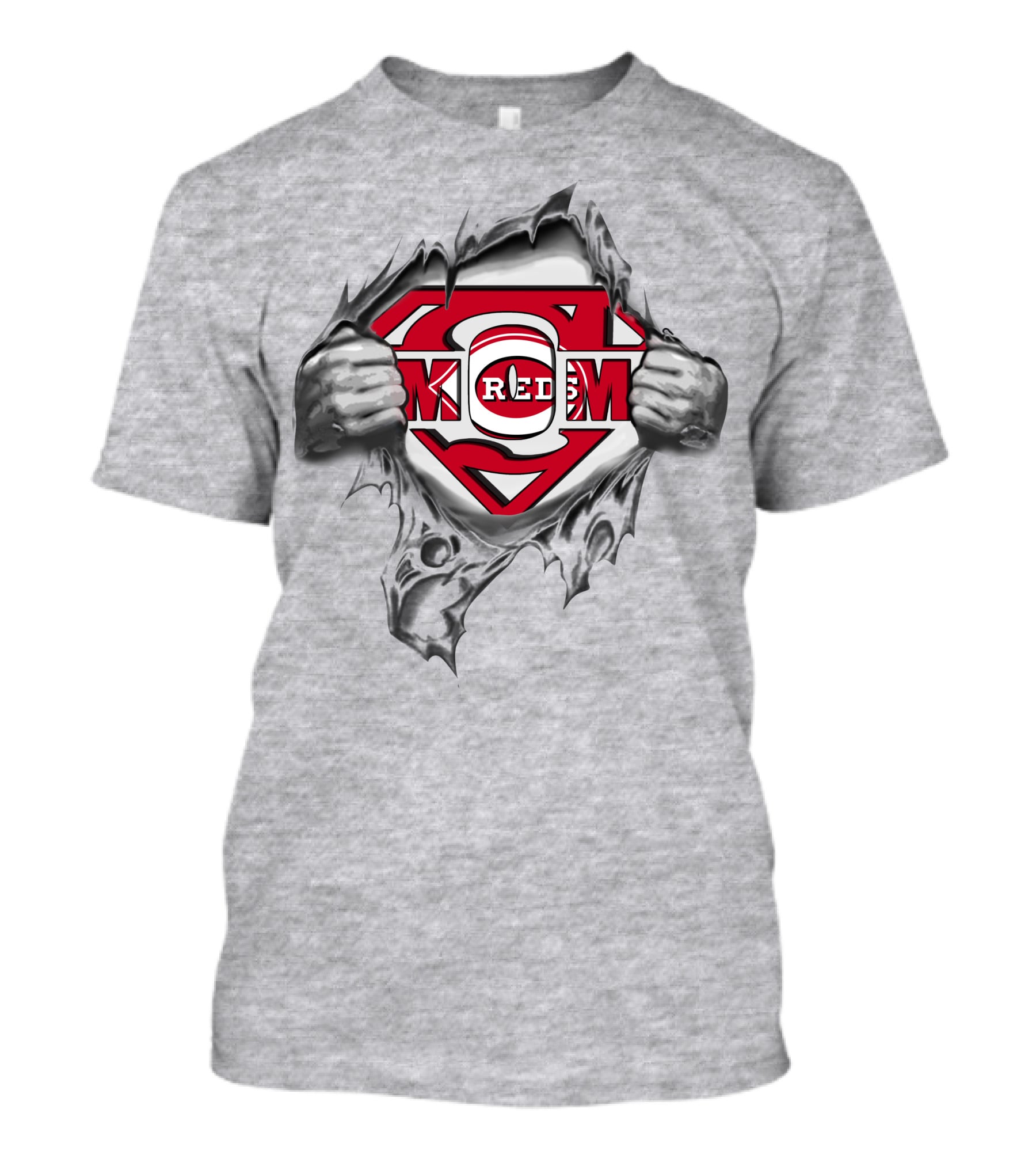 Reds Superman Logo With Torn Shirt Effect T-Shirt