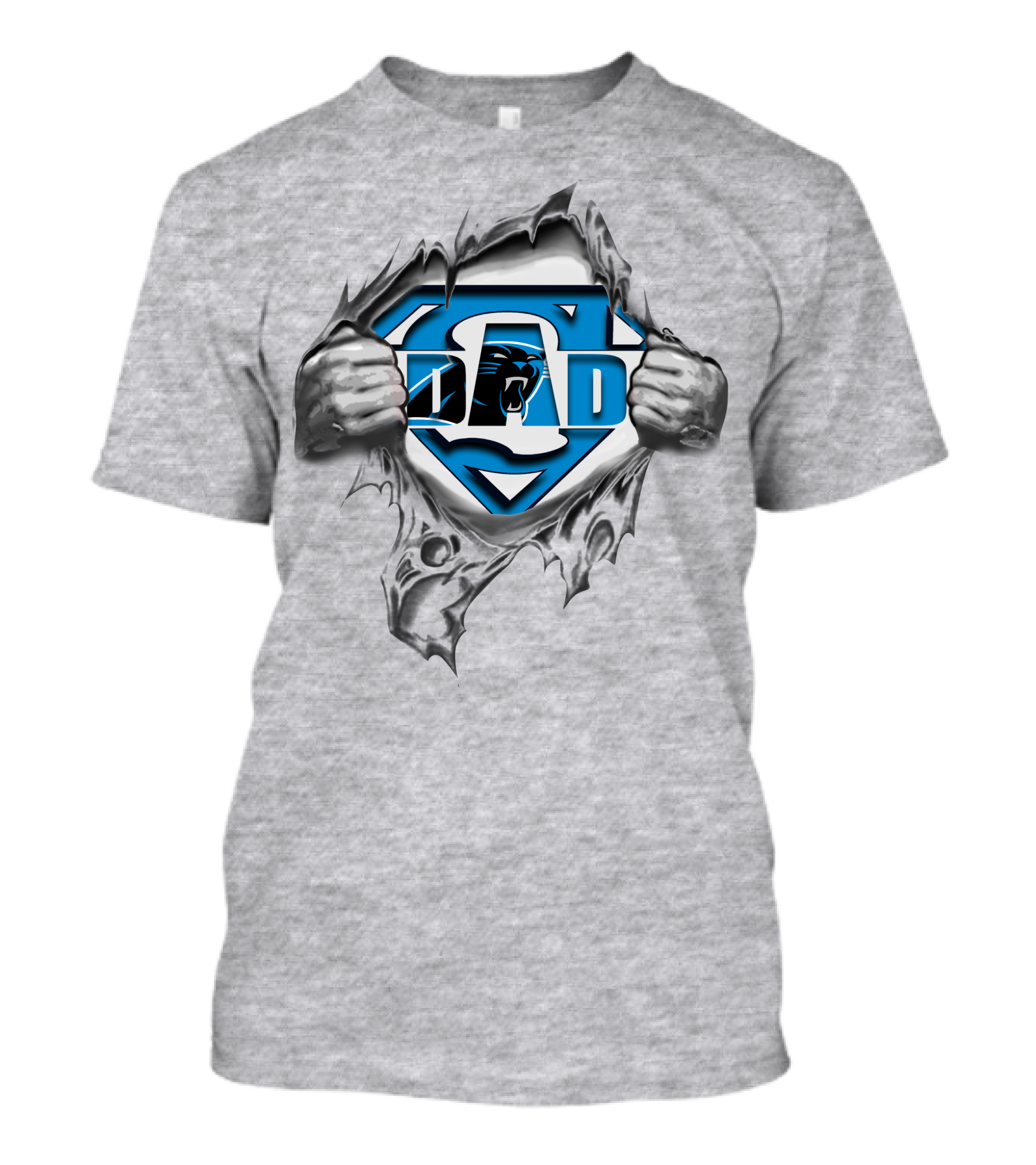 Panthers Super Dad Emblem With Tear-Away Effect T-Shirt