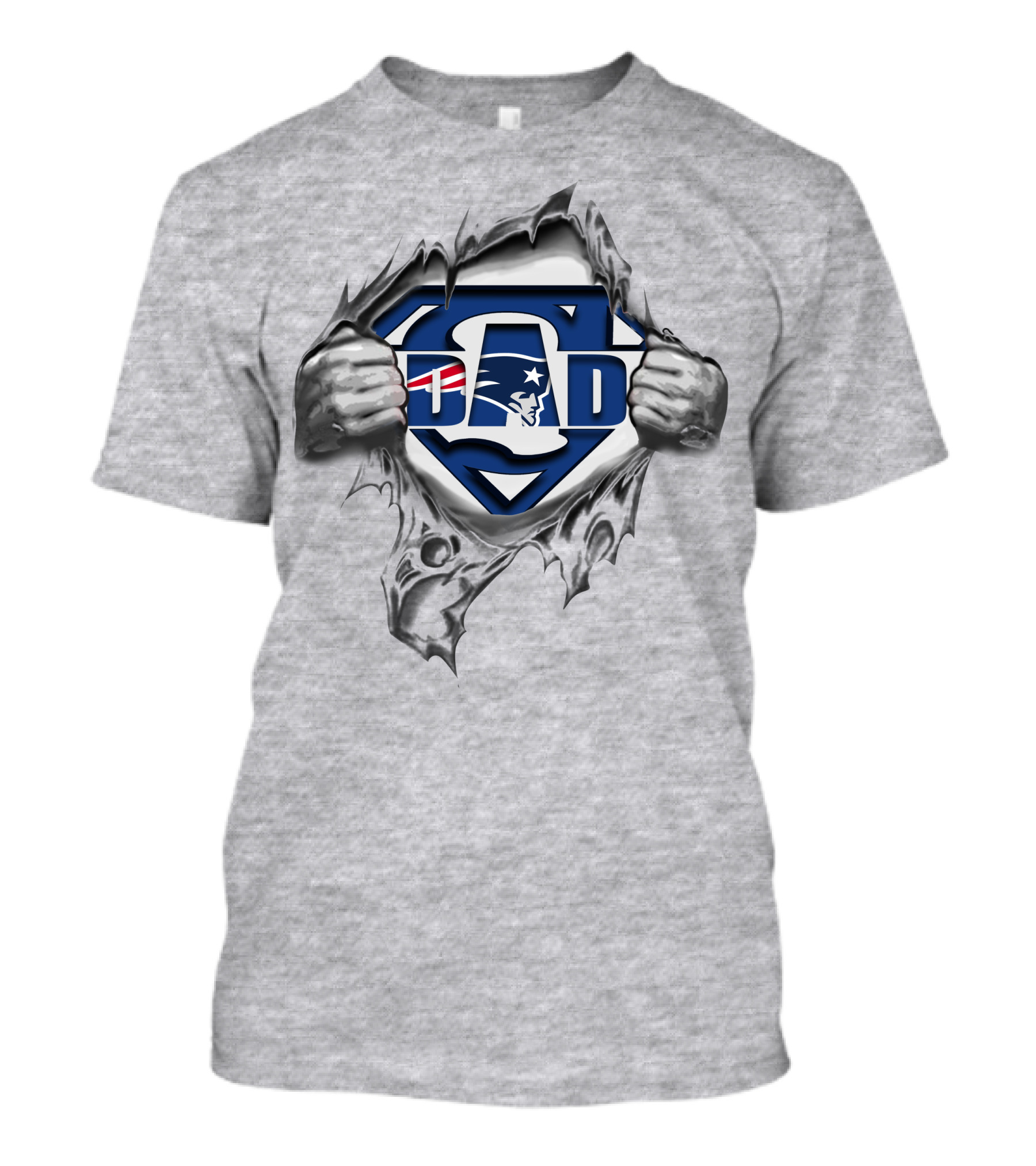 Patriots Super Dad Logo With Shield And Hands T-Shirt