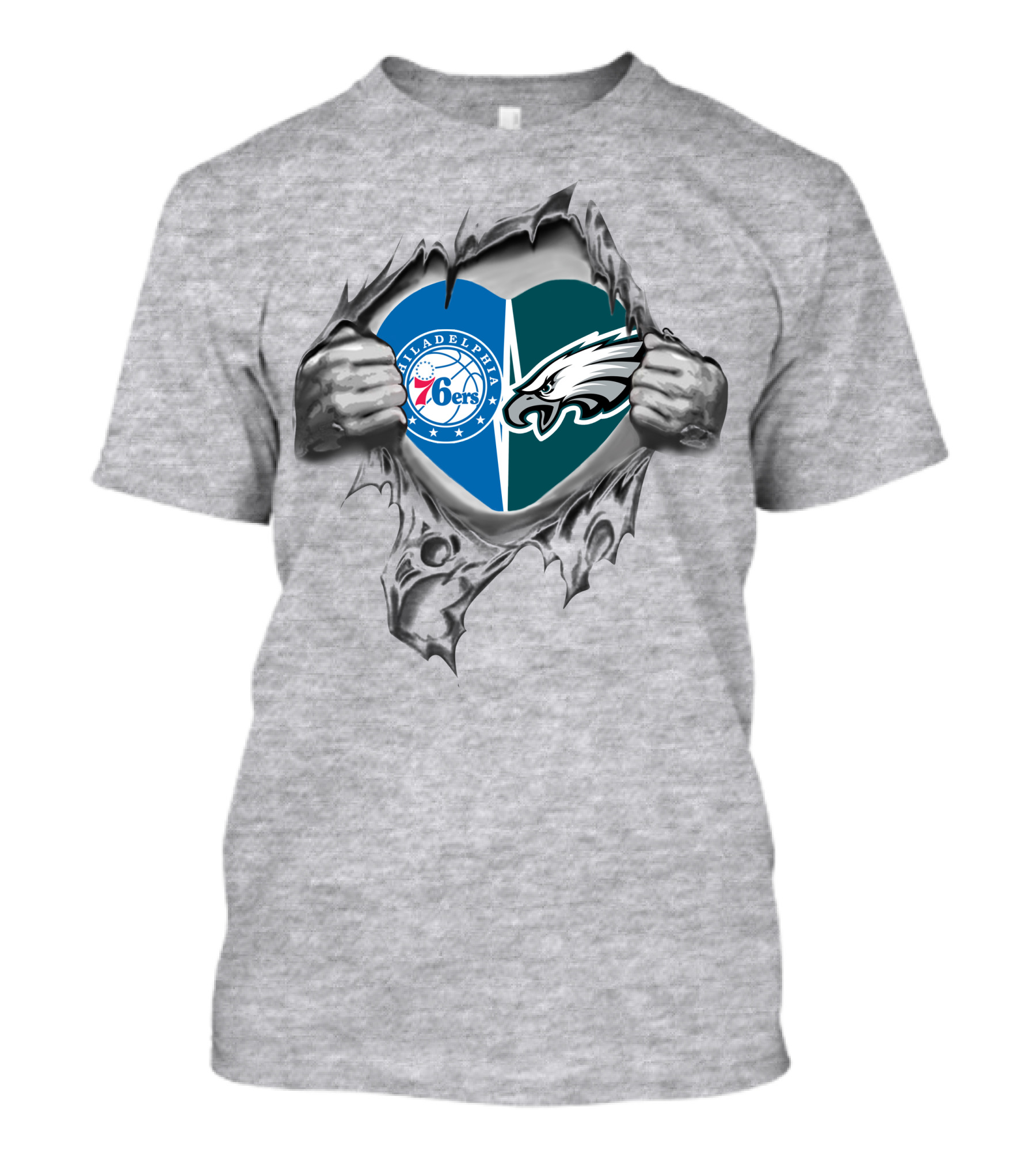 Philadelphia Eagles 76ers Heart Unveiling Passion T-Shirt