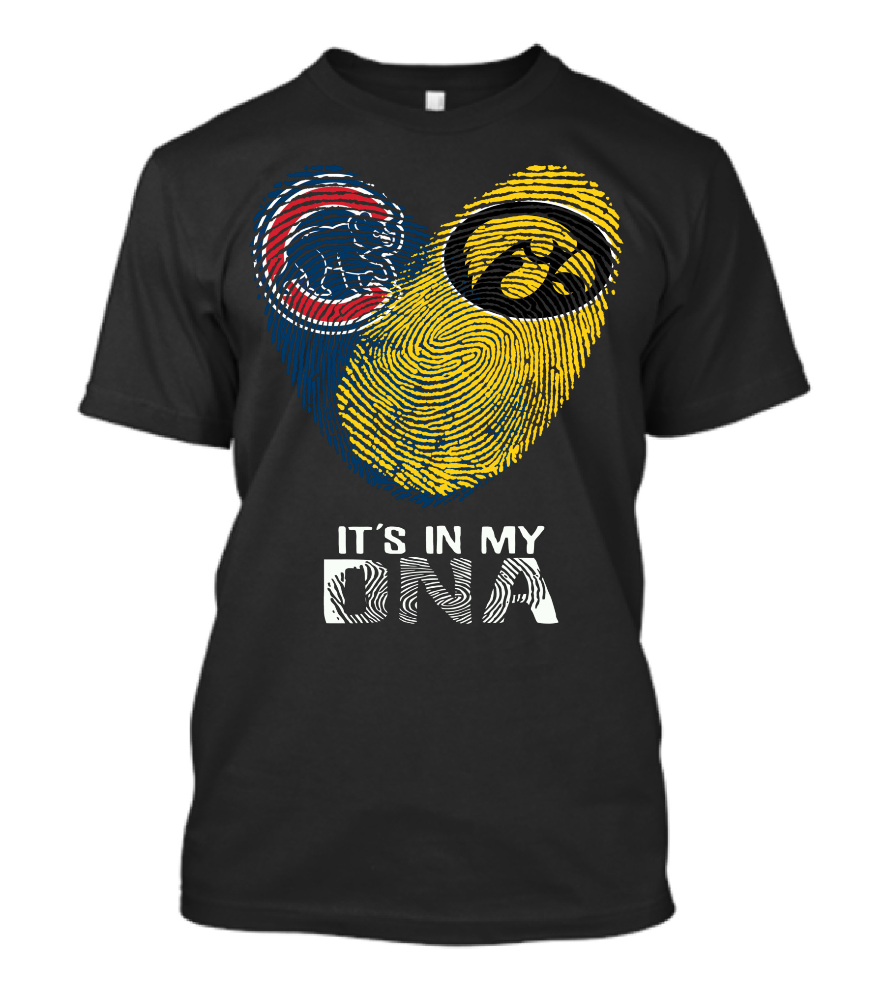 Cubs Iowa It's In My DNA Fingerprint With Chicago And Hawkeyes T-Shirt