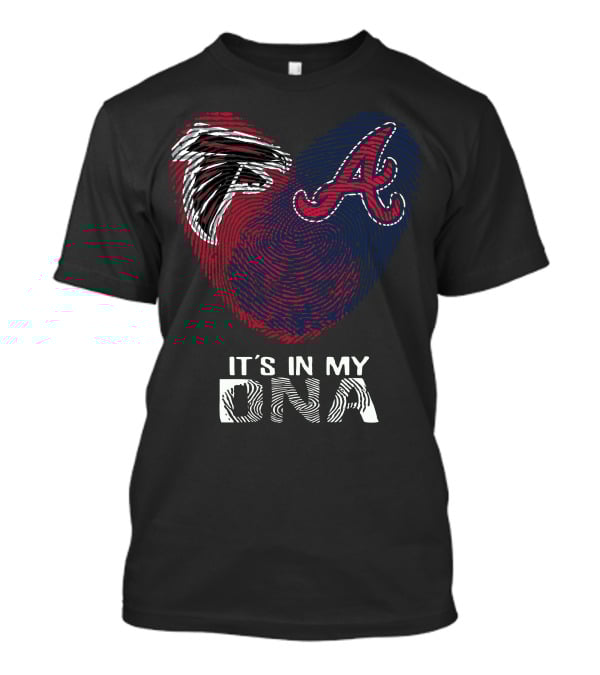 Falcons Braves Heart Fingerprint It's In My DNA T-Shirt