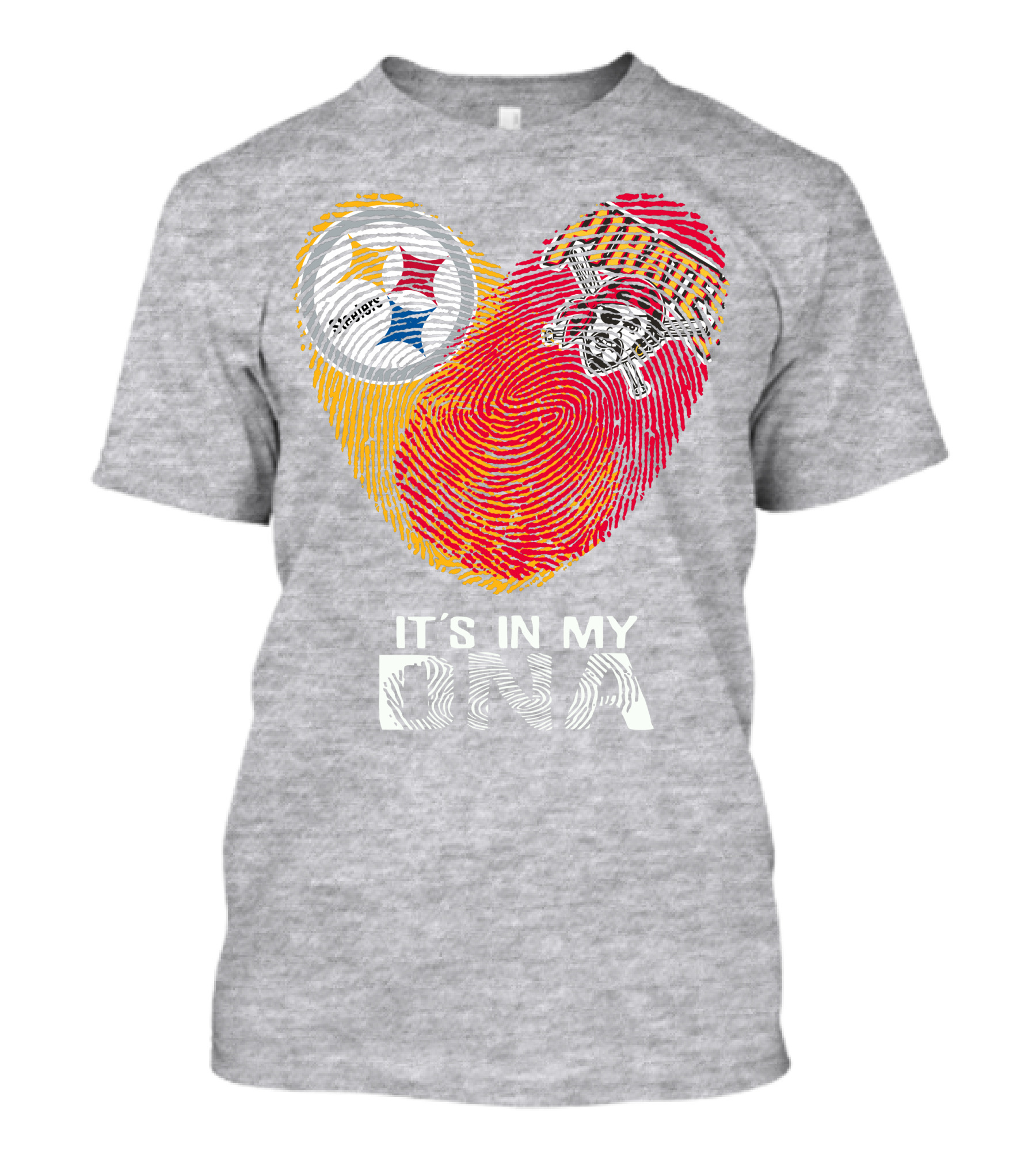 Steelers Pirates It's In My Dna Fingerprint Heart T-Shirt