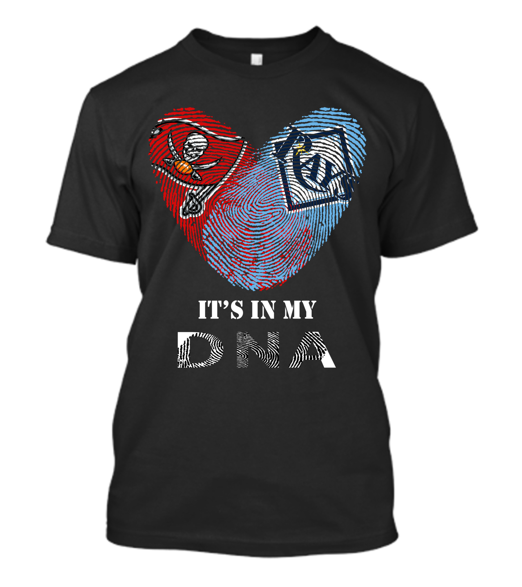 Buccaneers Rays It's In My DNA Fingerprint Heart T-Shirt