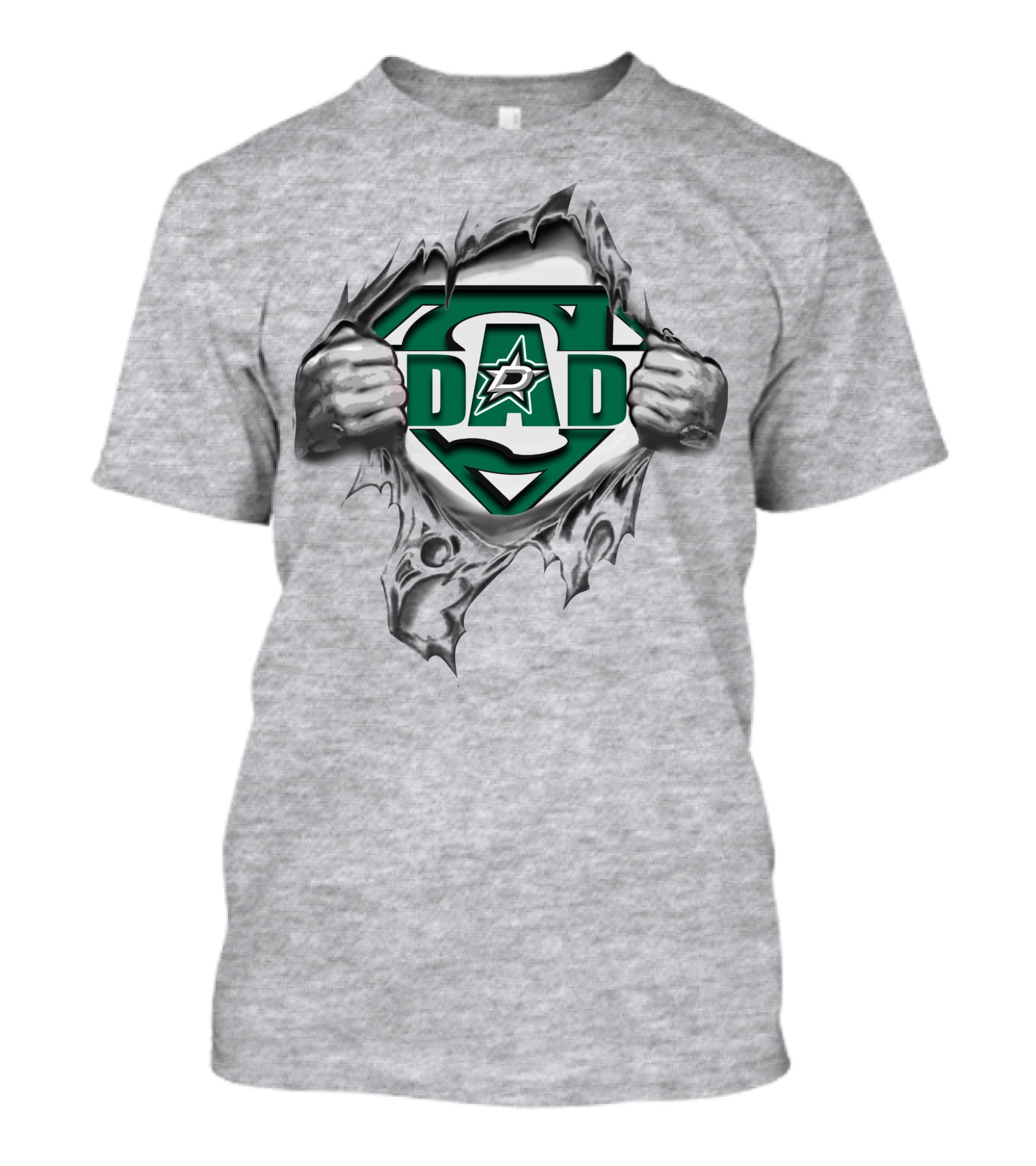 Dallas Stars Super Dad Hero Emblem T-Shirt