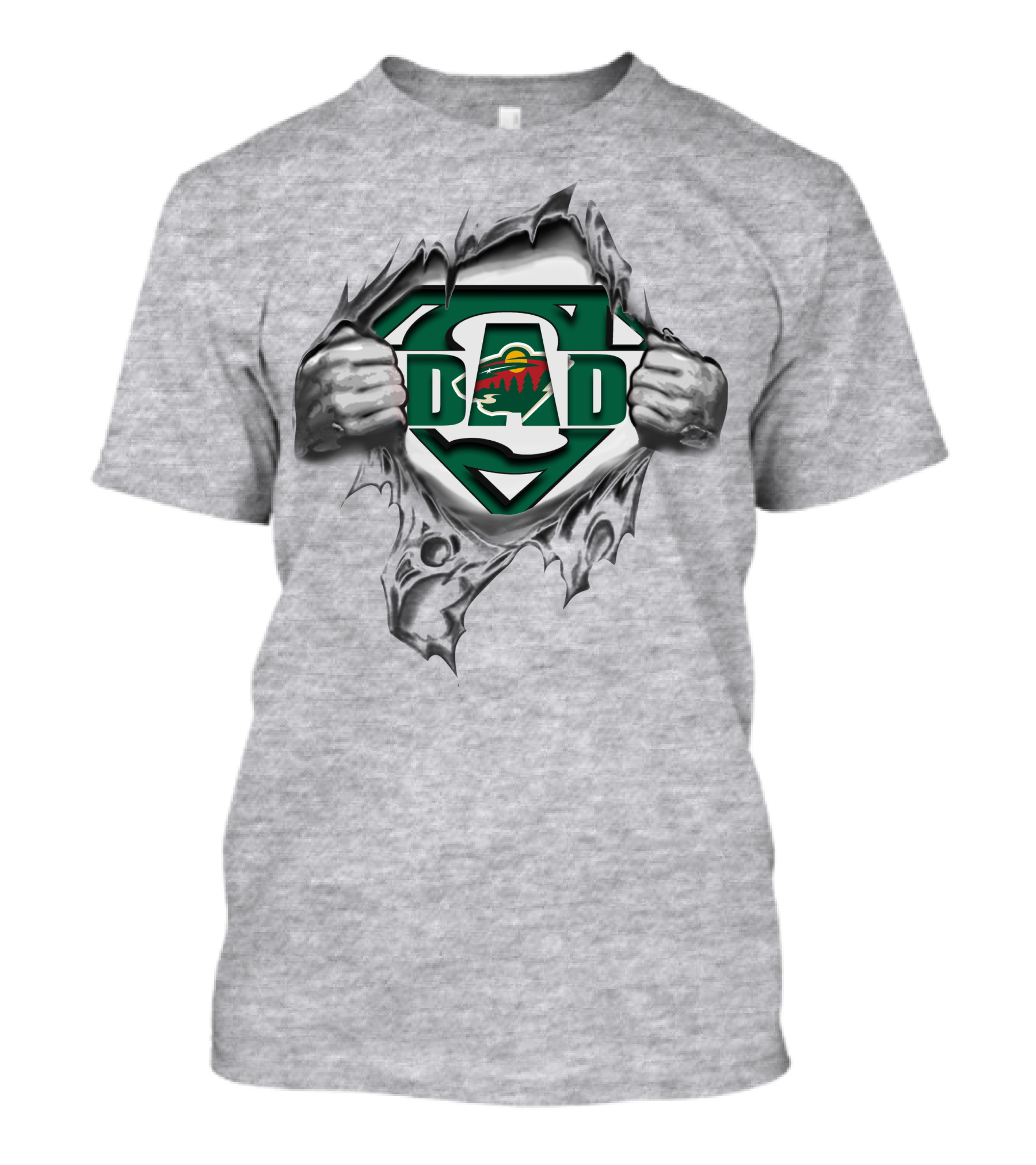 Minnesota Wild Dad Superhero T-Shirt