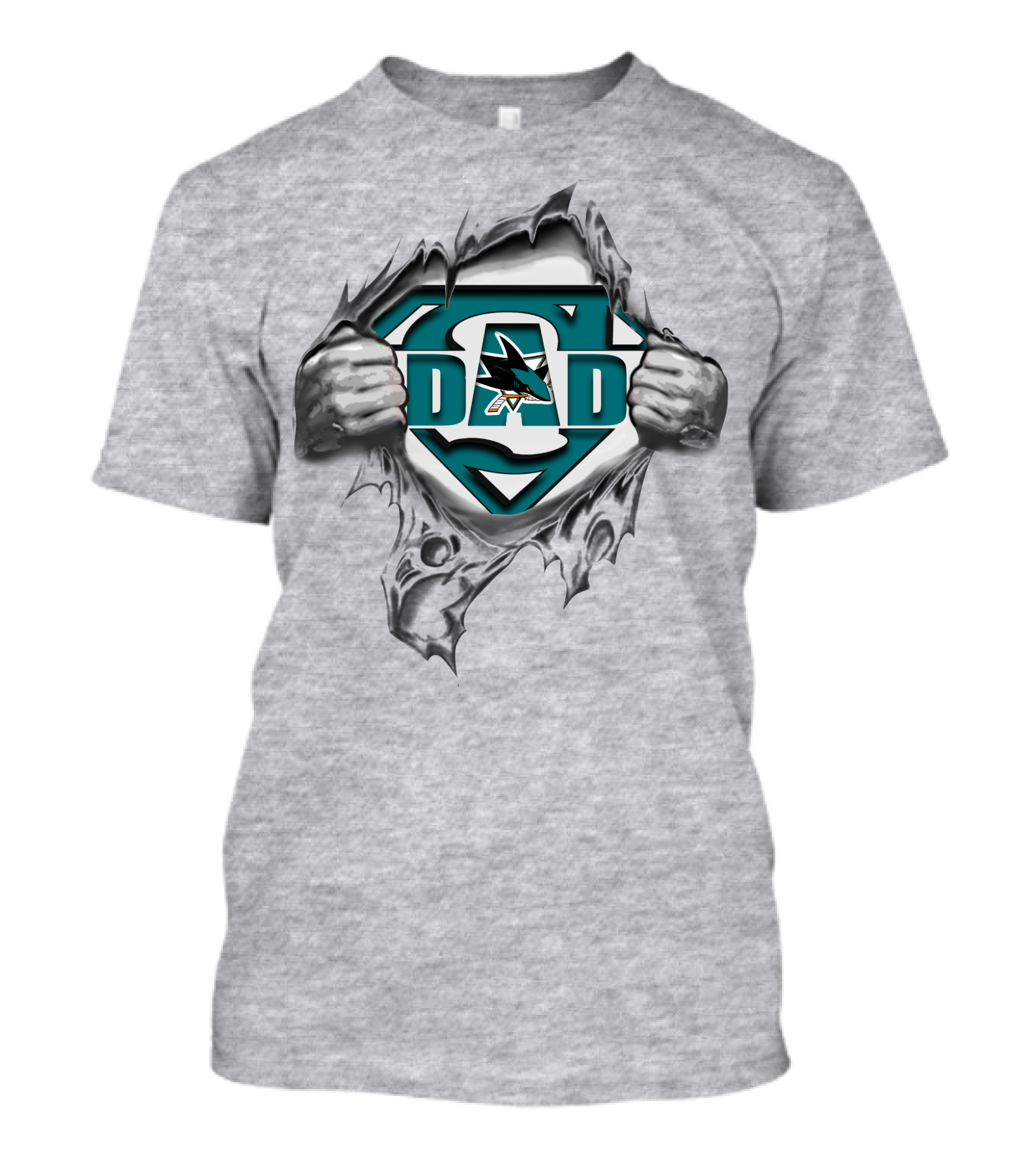 San Jose Sharks Super Dad Hero T-Shirt