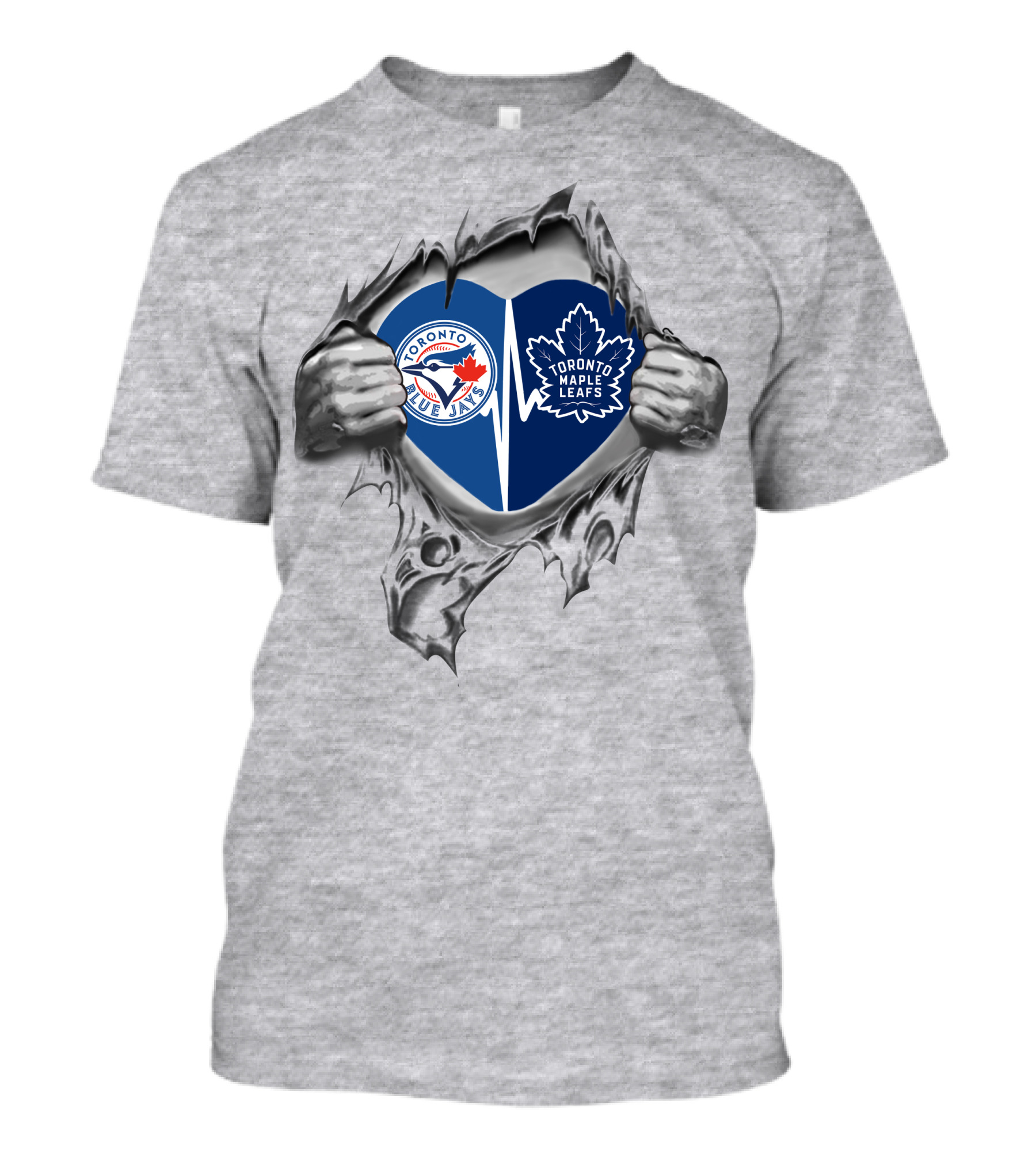 Blue Jays Maple Leafs Heart Toronto Sports Love T-Shirt