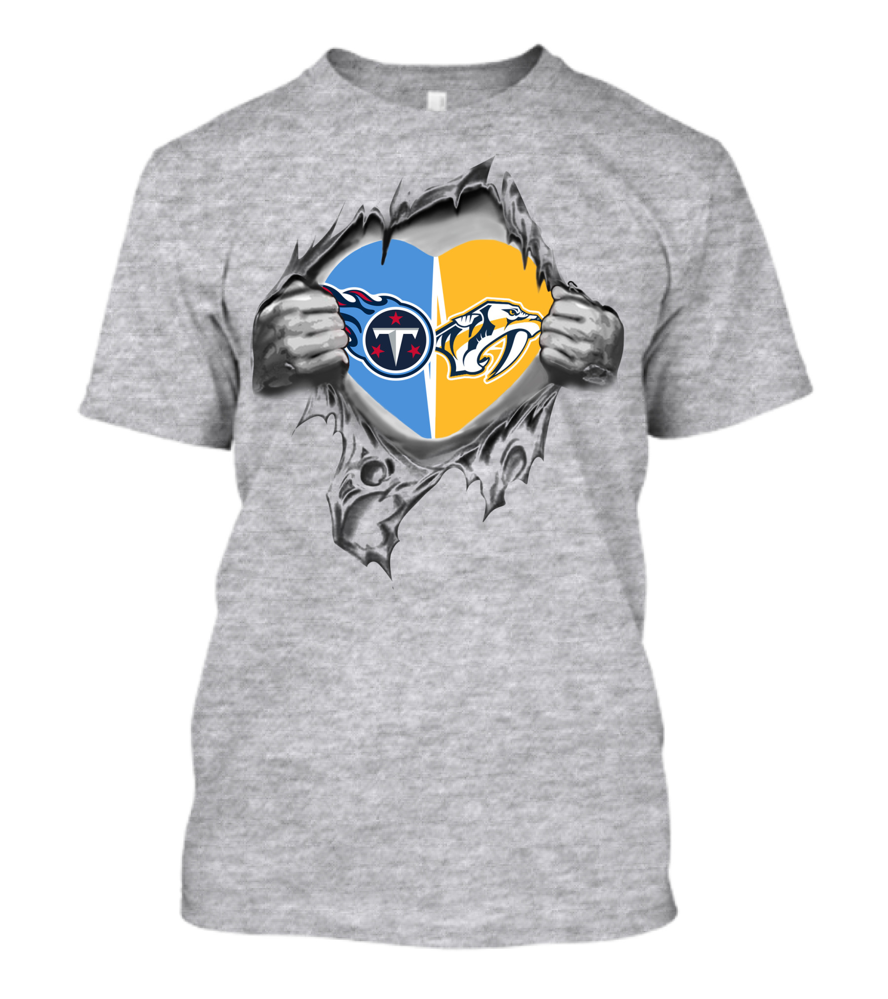 Tennessee Titans Nashville Predators Heart T-Shirt