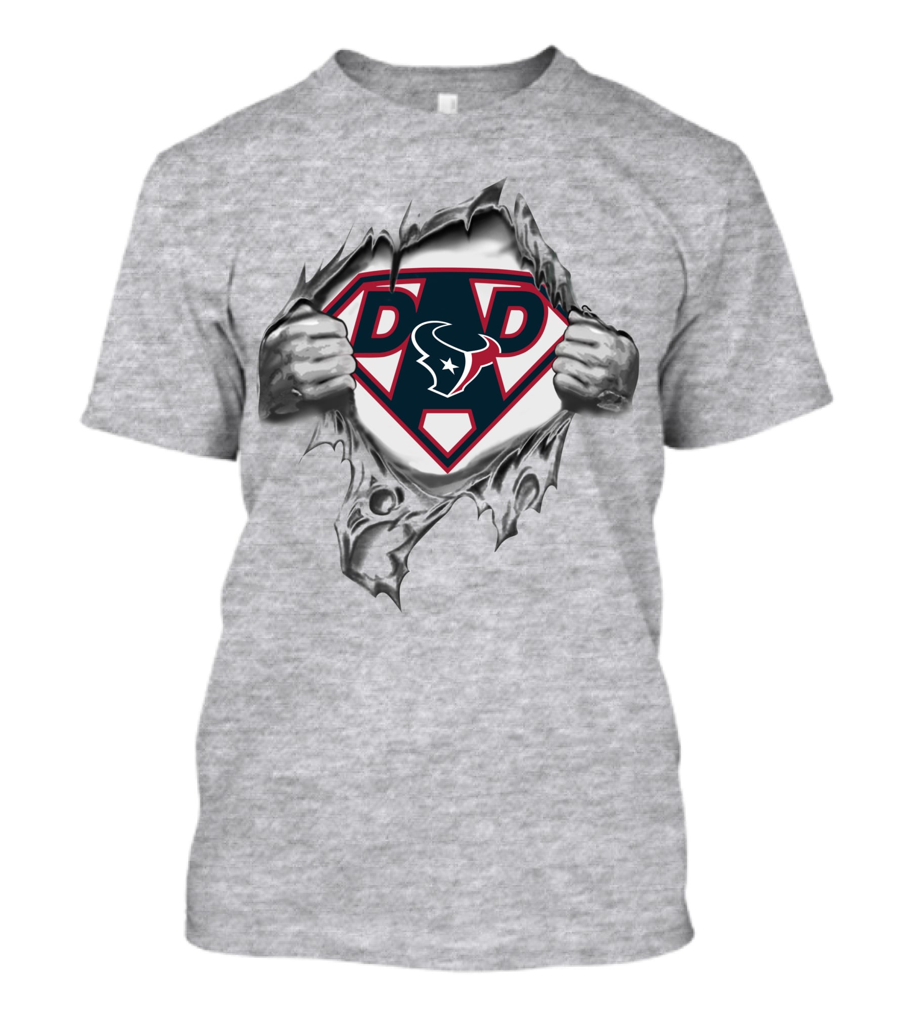 Houston Texans Super Dad Hero Bulls Star T-Shirt