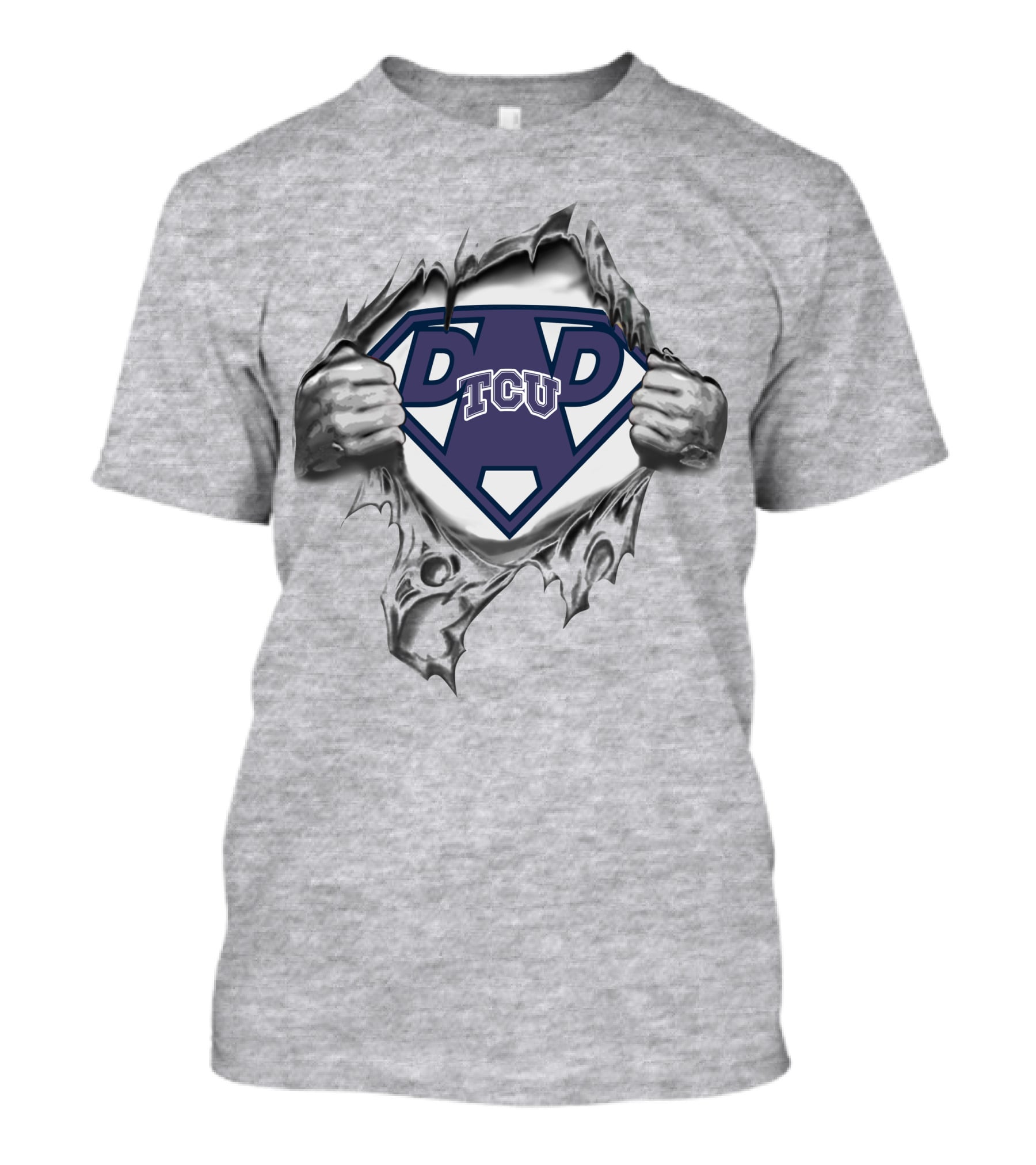 TCU Horned Frogs Super Dad Emblem With Torn T-Shirt