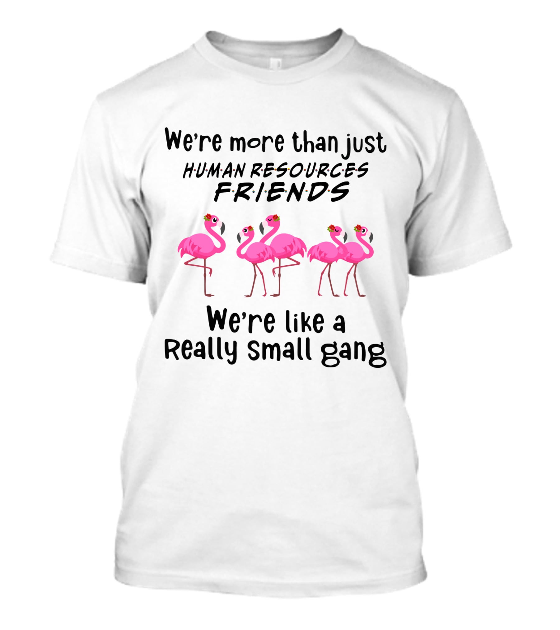We're More Than Just Human Resources Friends We're Like A Really Small Gang With Flamingos T-Shirt