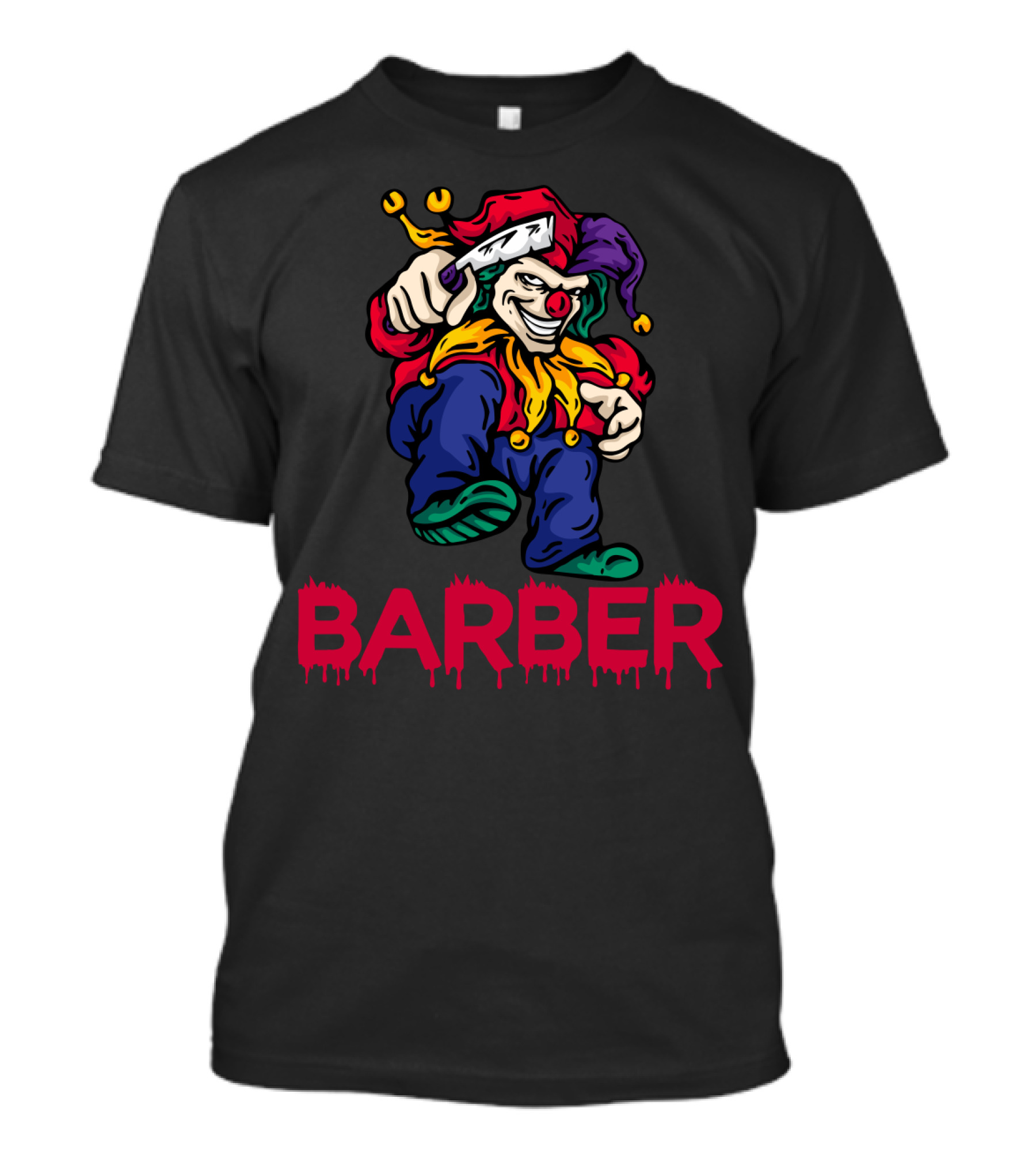 Barber Clown Halloween Razor Art T-Shirt