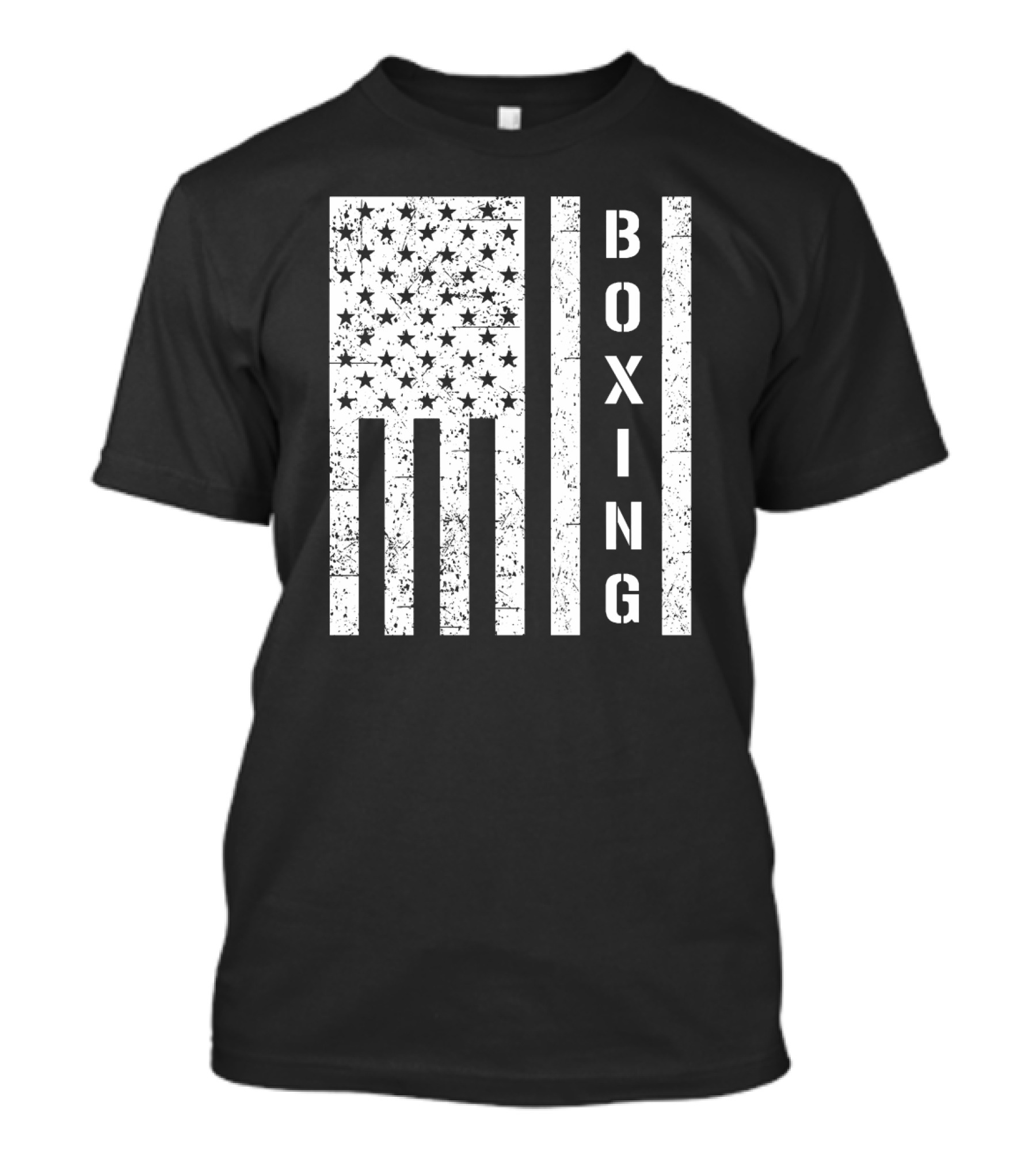 Boxing Vertical Stars Stripes USA Flag T-Shirt