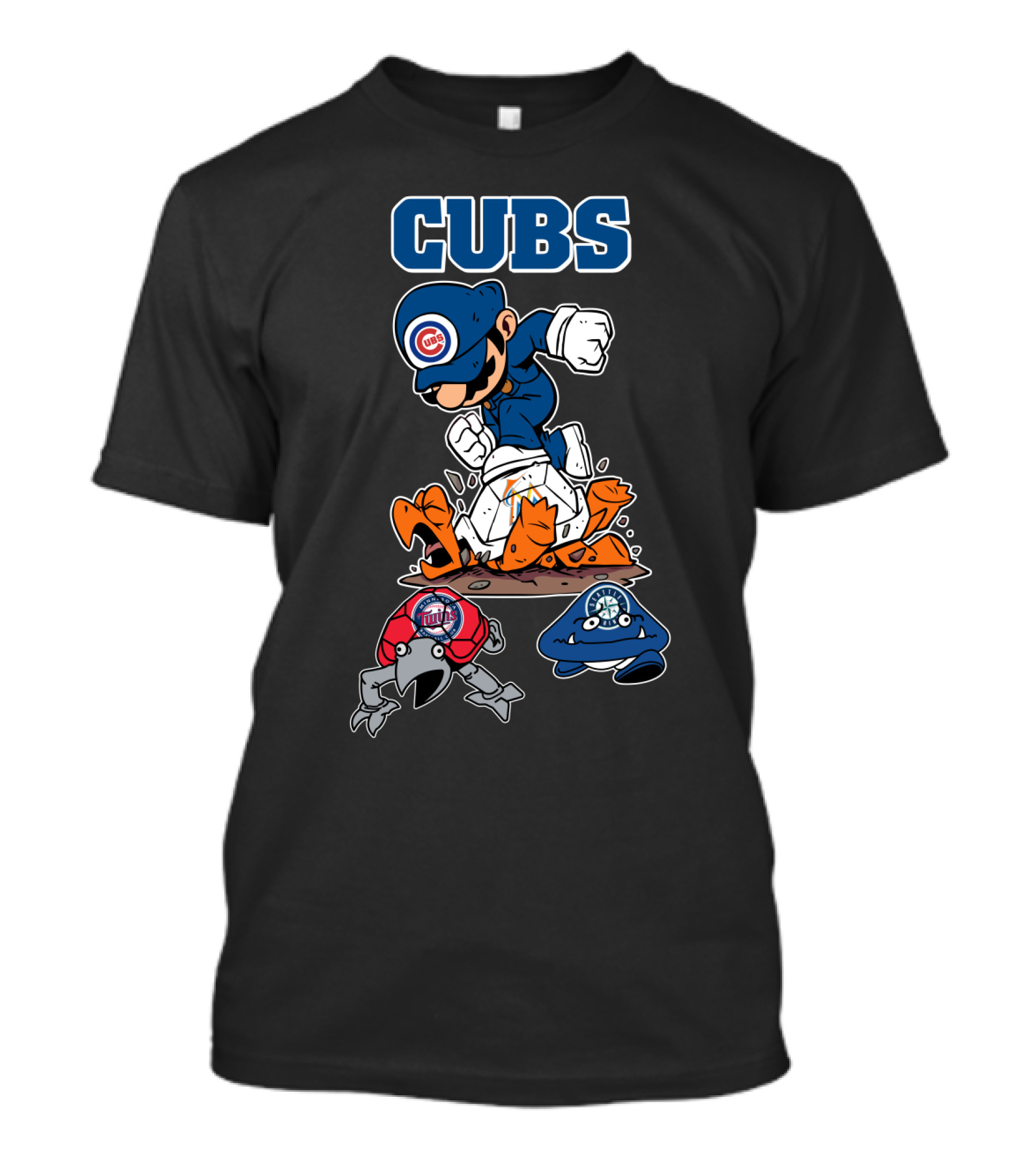 Cubs Character Defeating Cardinals And Brewers T-Shirt