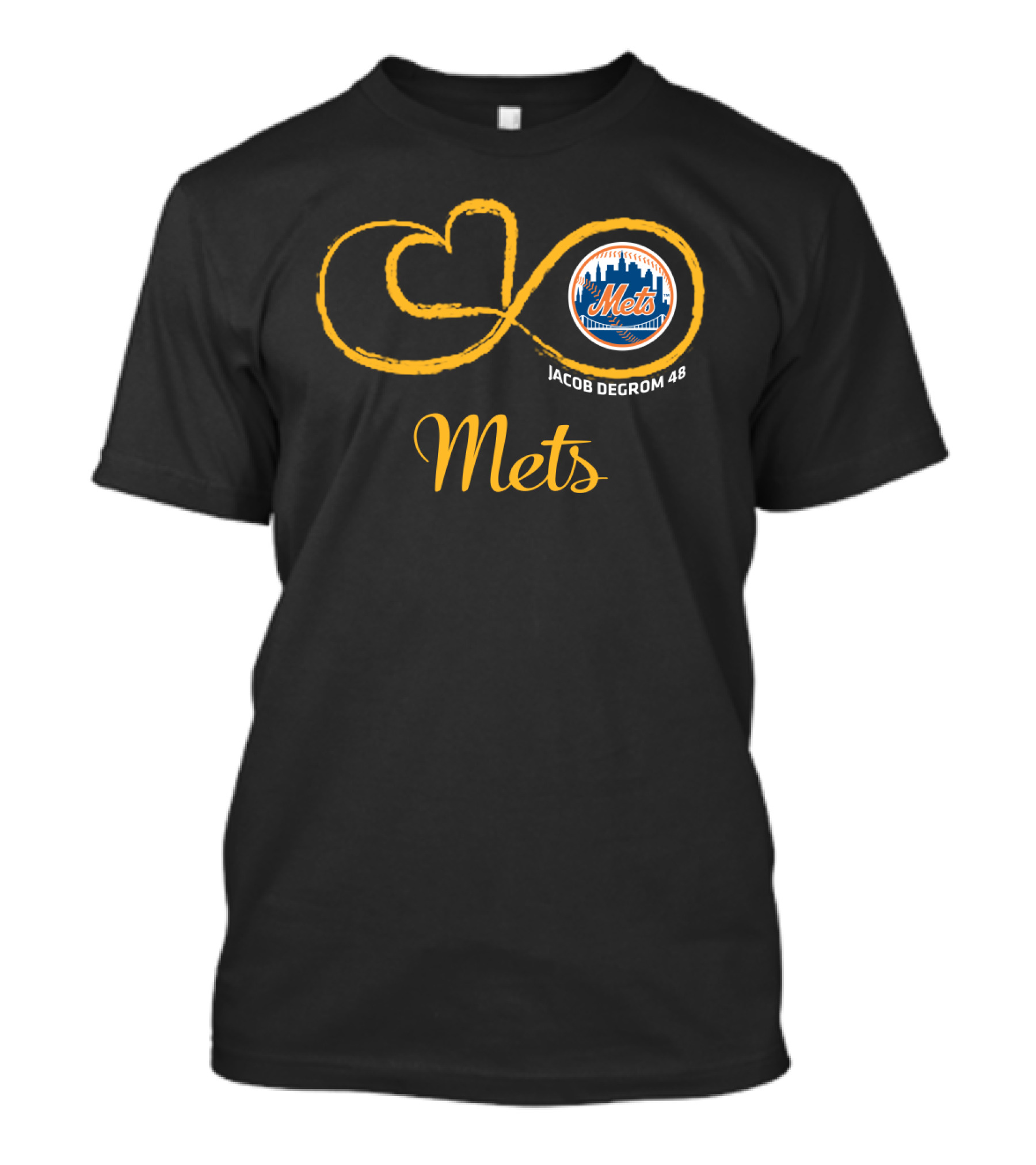 Mets Jacob Degrom 48 Mets Logo Infinity Symbol T-Shirt