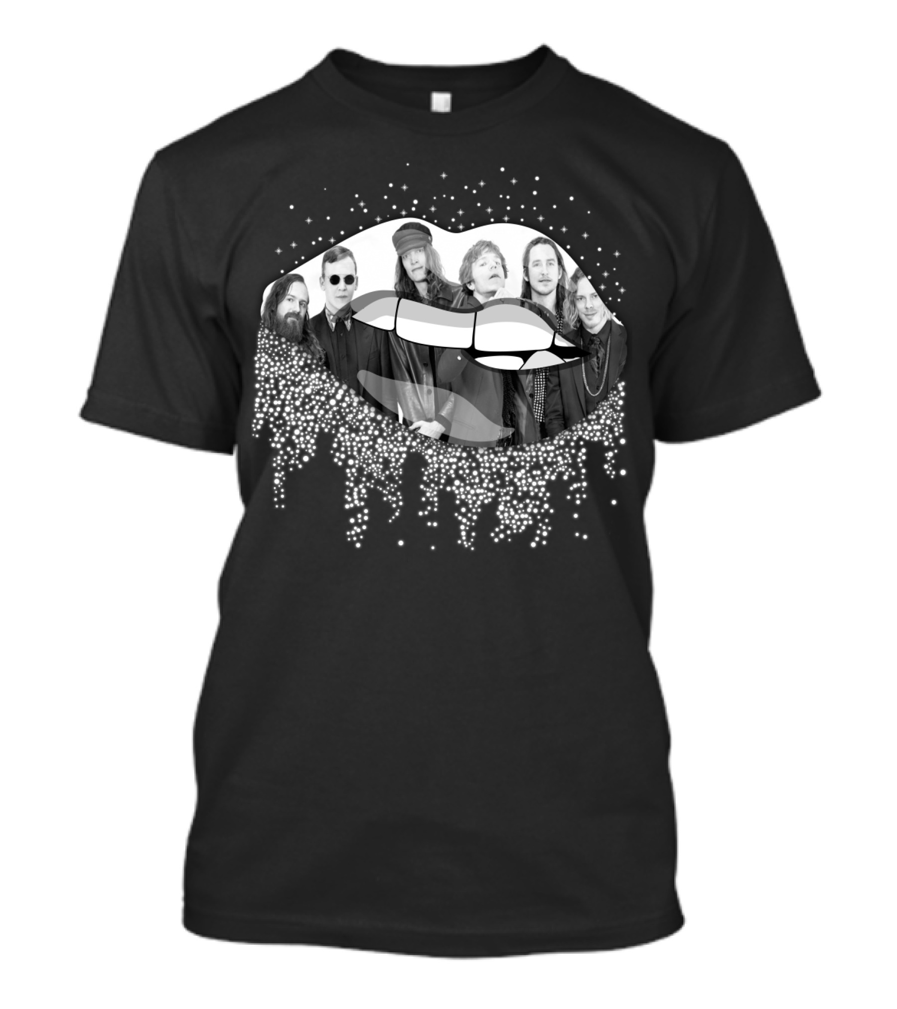 Cage The Elephant Sparkling Lips Band Members Photomontage T-Shirt