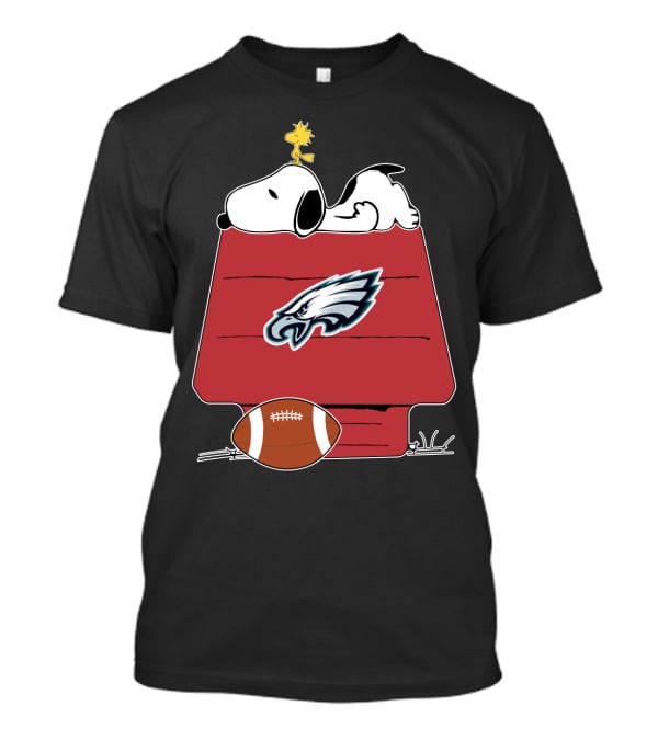 Philadelphia Eagles Snoopy Doghouse Football T-Shirt