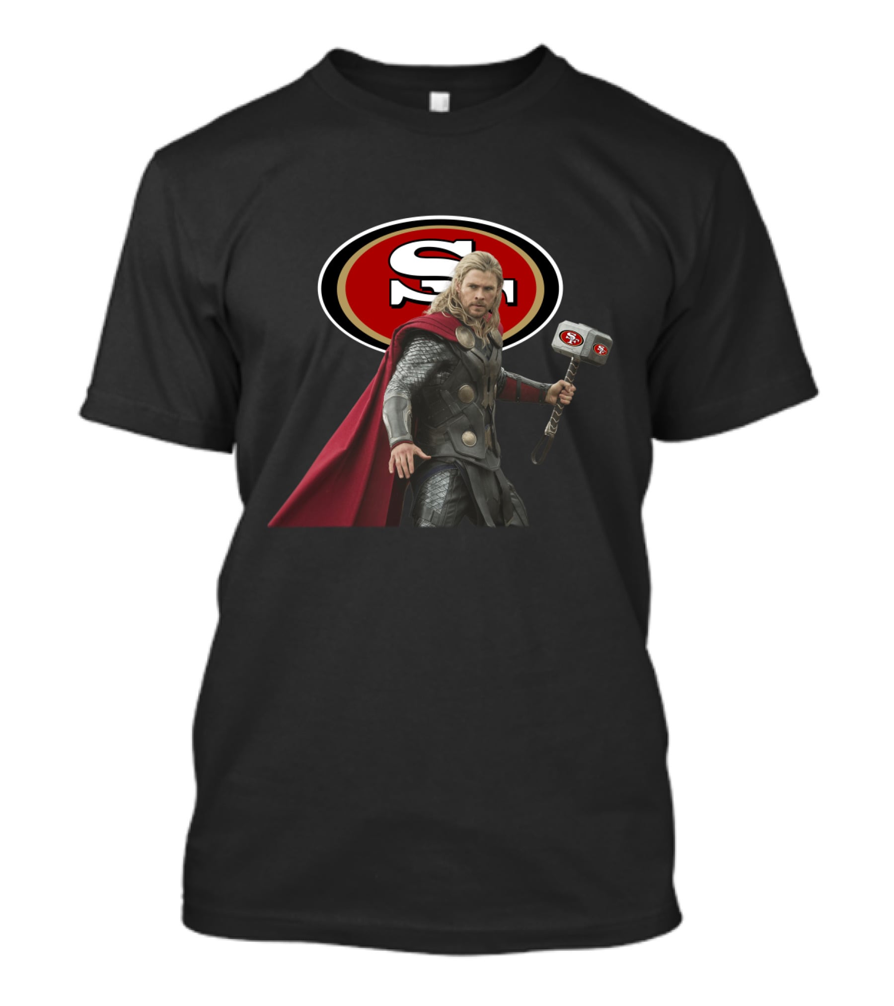 San Francisco 49ers Thor Collaboration Nfl Football T-Shirt