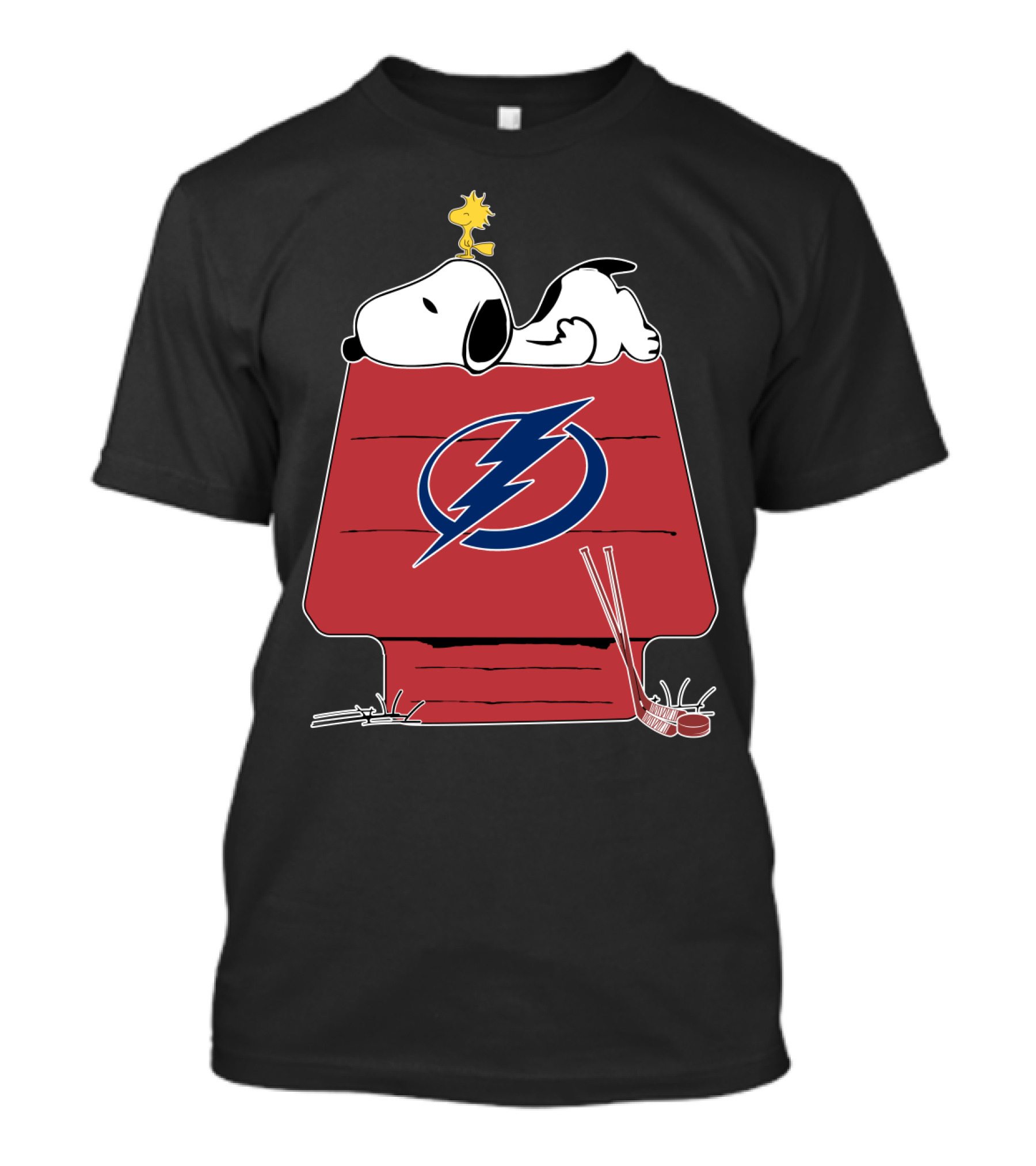Peanuts Snoopy And Woodstock Tampa Bay Lightning Hockey House T-Shirt