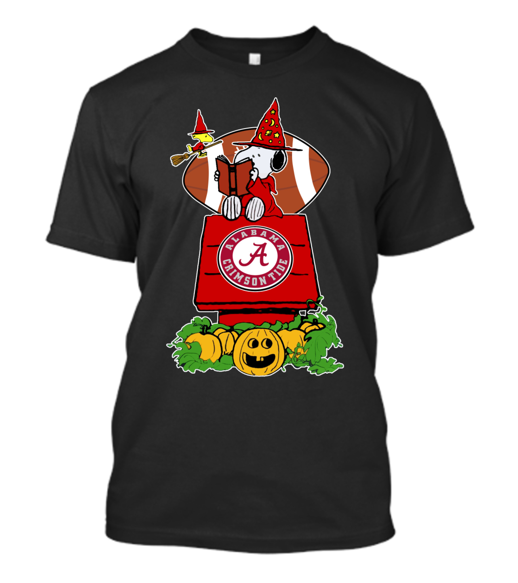 Alabama Crimson Tide Halloween Peanuts Snoopy Woodstock Football Pumpkins T-Shirt
