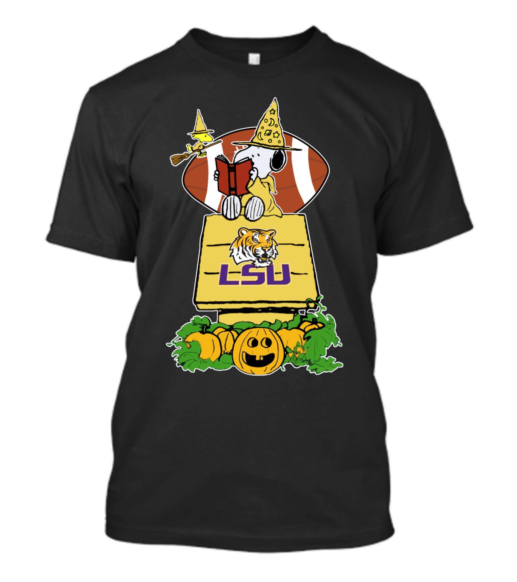 Snoopy Halloween LSU Tigers Football Pumpkin Patch Scene T-Shirt